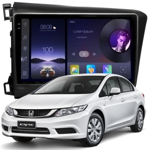MULTIMÍDIA ADAK <BR> 2RAM 64GB QLED 9'' <BR> CIVIC G9 2012 A 2016