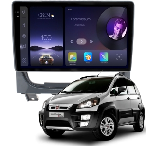 MULTIMÍDIA ADAK <BR>2RAM 64GB QLED 9" <BR> PALIO WEEKEND <BR> IDEA <BR> 2013 A 2020