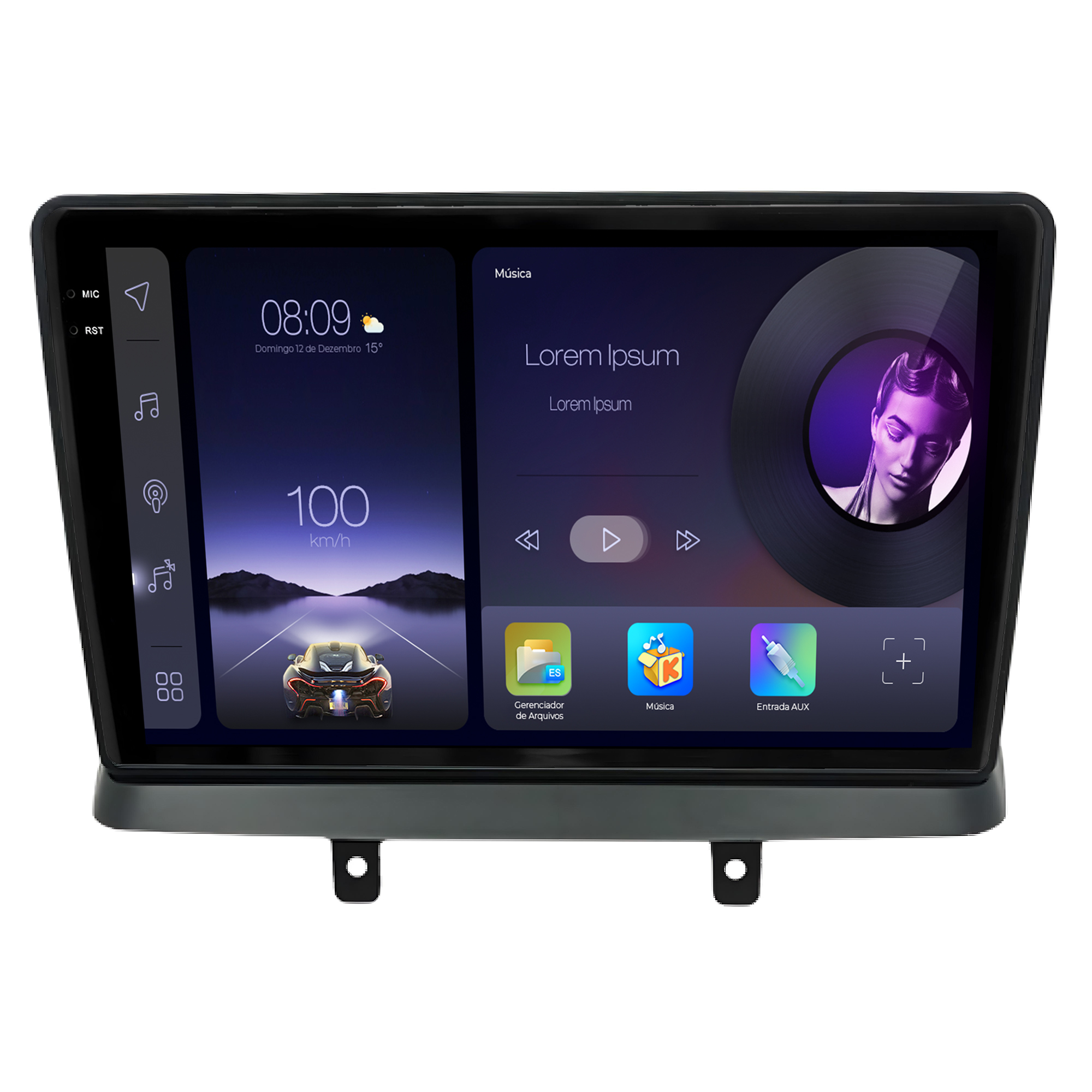 MULTIMÍDIA ADAK <BR>2RAM 64GB QLED 9" <BR> DOBLÔ 2002 A 2021 - Imagem 3