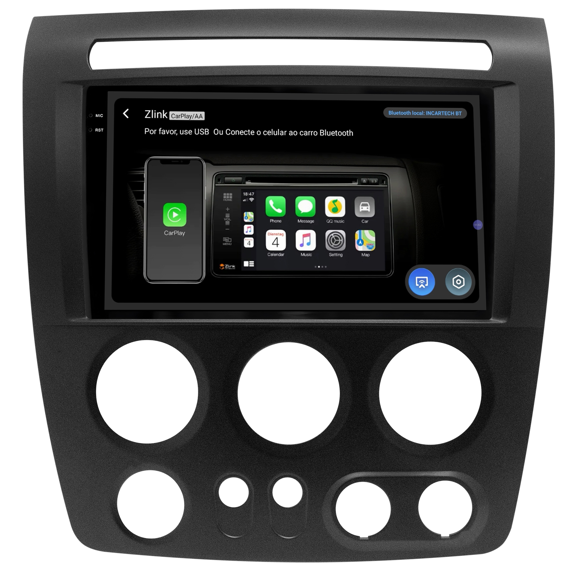 MULTIMÍDIA <BR> SOAUDIO S LINE <BR> 2RAM 64GB QLED 9'' <BR> HUMMER H3 - Imagem 7