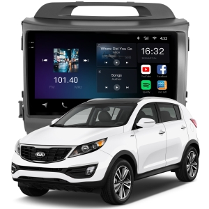 MULTIMÍDIA <BR> AIKON CORE RED <BR> 2RAM 64GB QLED 9'' <BR> SPORTAGE 2011 A 2016