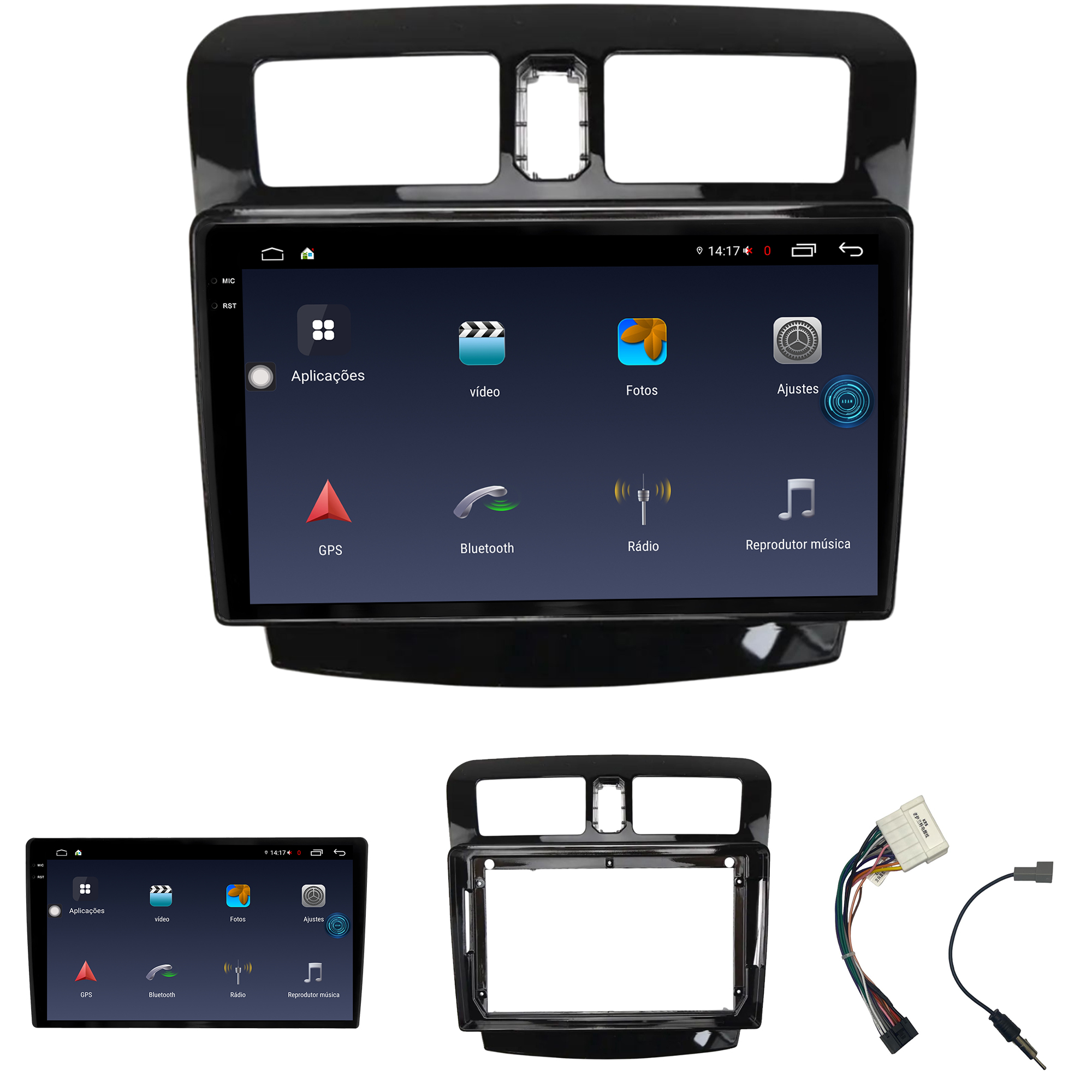 MULTIMÍDIA <BR> AIKON FÓTON <BR> 6RAM 128GB TELA 2K 9'' <BR> JAC J3 2014 ACIMA - Imagem 2