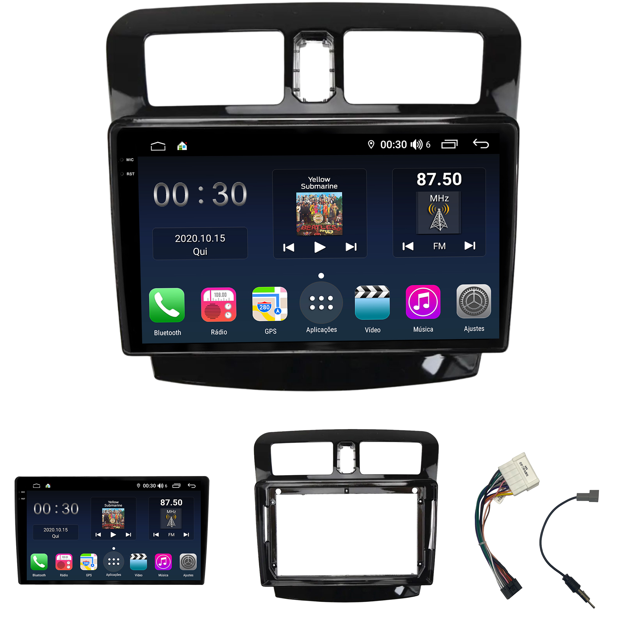 MULTIMÍDIA <BR> AIKON PRÓTON <BR> 6RAM 128GB QLED 9'' <BR> JAC J3 2014 ACIMA - Imagem 2