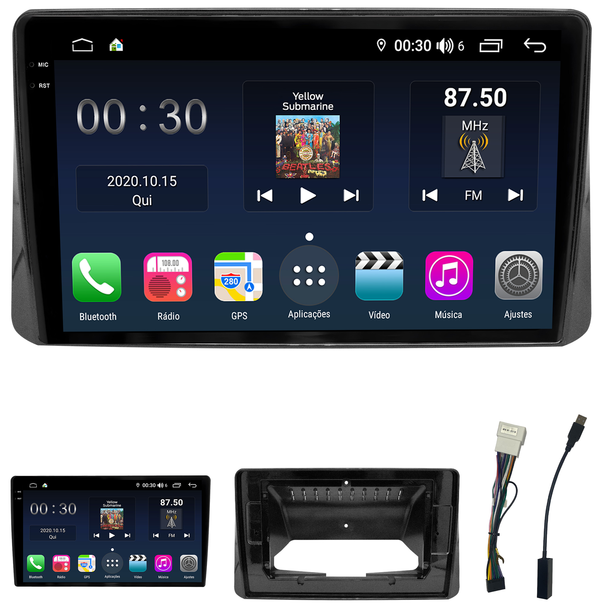 MULTIMÍDIA <BR> AIKON PRÓTON <BR> 4RAM 64GB QLED 9'' <BR> ECLIPSE 2019 ACIMA - Imagem 2