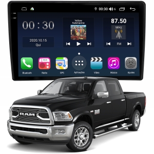 MULTIMÍDIA <BR> AIKON PRÓTON <BR> 4RAM 64GB QLED 9'' <BR> DODGE RAM <BR> 2013 A 2018