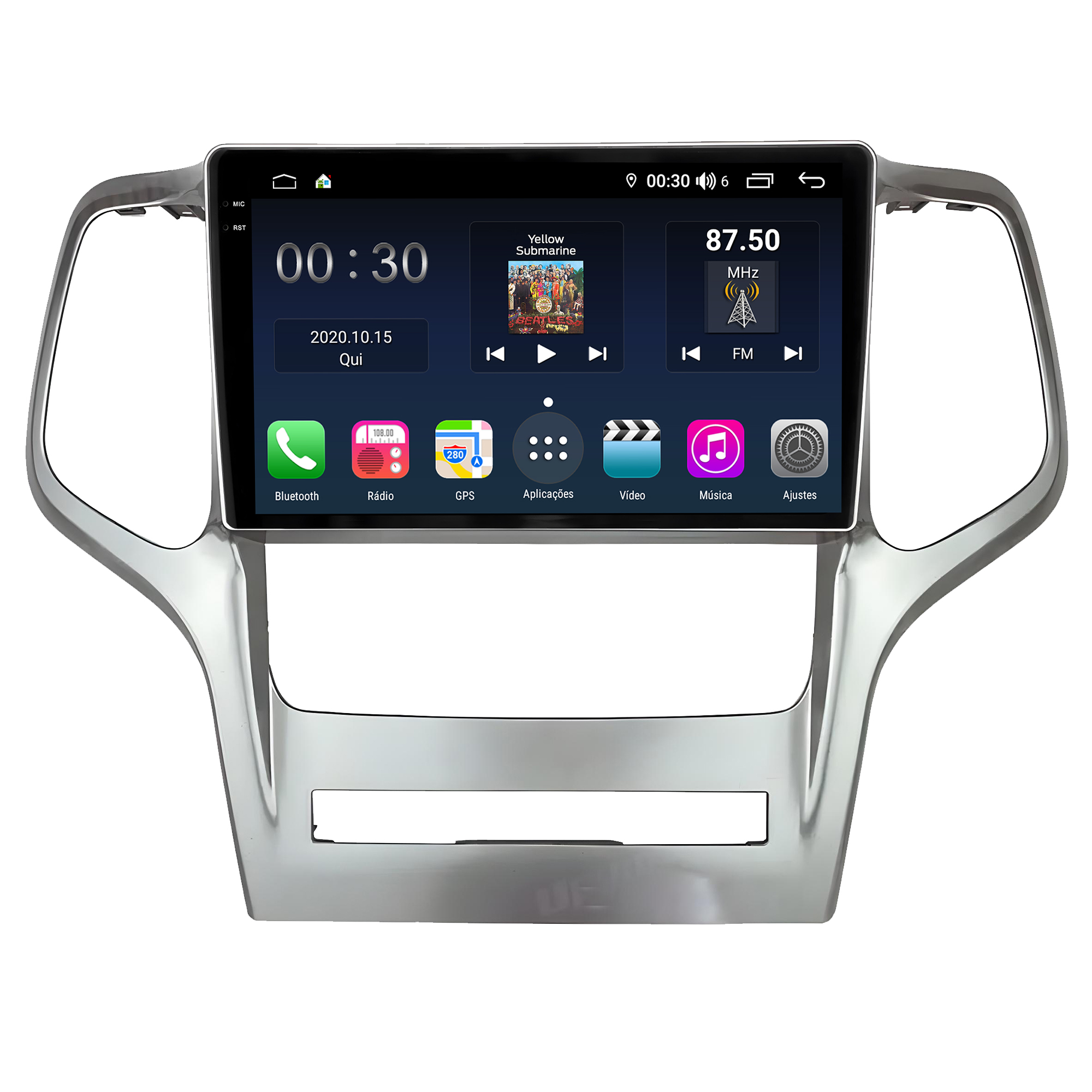 MULTIMÍDIA <BR> AIKON PRÓTON <BR> 6RAM 128GB QLED 9'' <BR> GRAND CHEROKEE <BR> 2010 A 2013 - Imagem 3