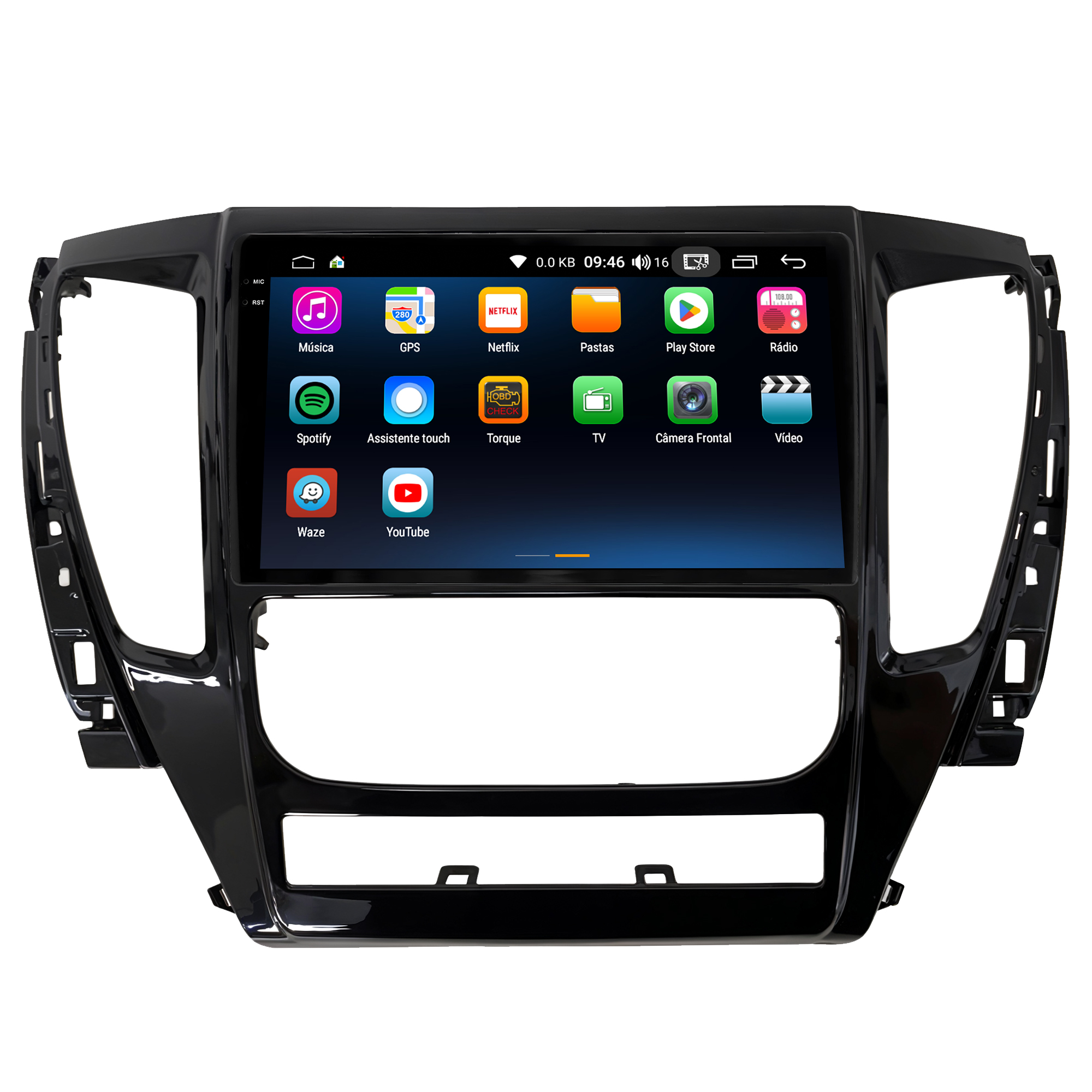 MULTIMÍDIA <BR> AIKON PRÓTON <BR> 6RAM 128GB QLED 9'' <BR> PAJERO SPORT 2020 - Imagem 5