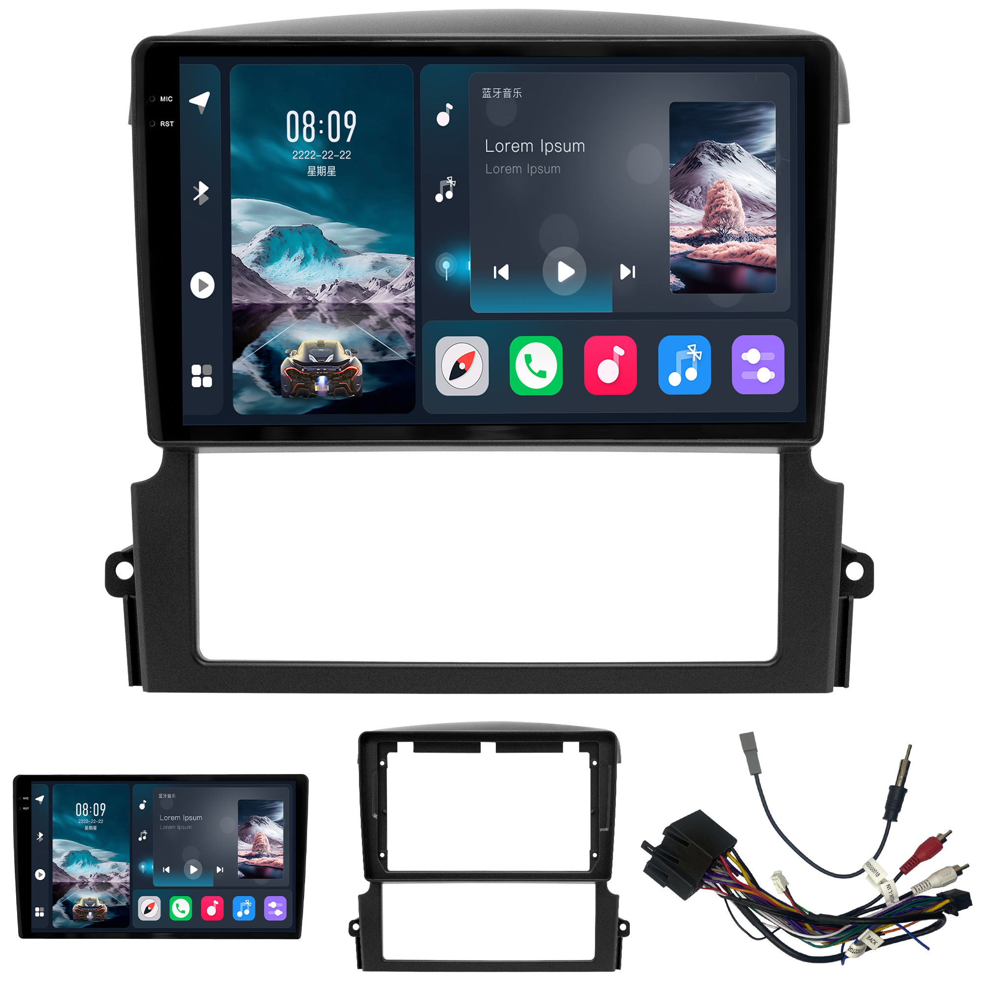 MULTIMÍDIA <BR> SOAUDIO S LINE <BR> 2RAM 64GB QLED 9'' <BR> SORENTO 2004 A 2009 - Imagem 2