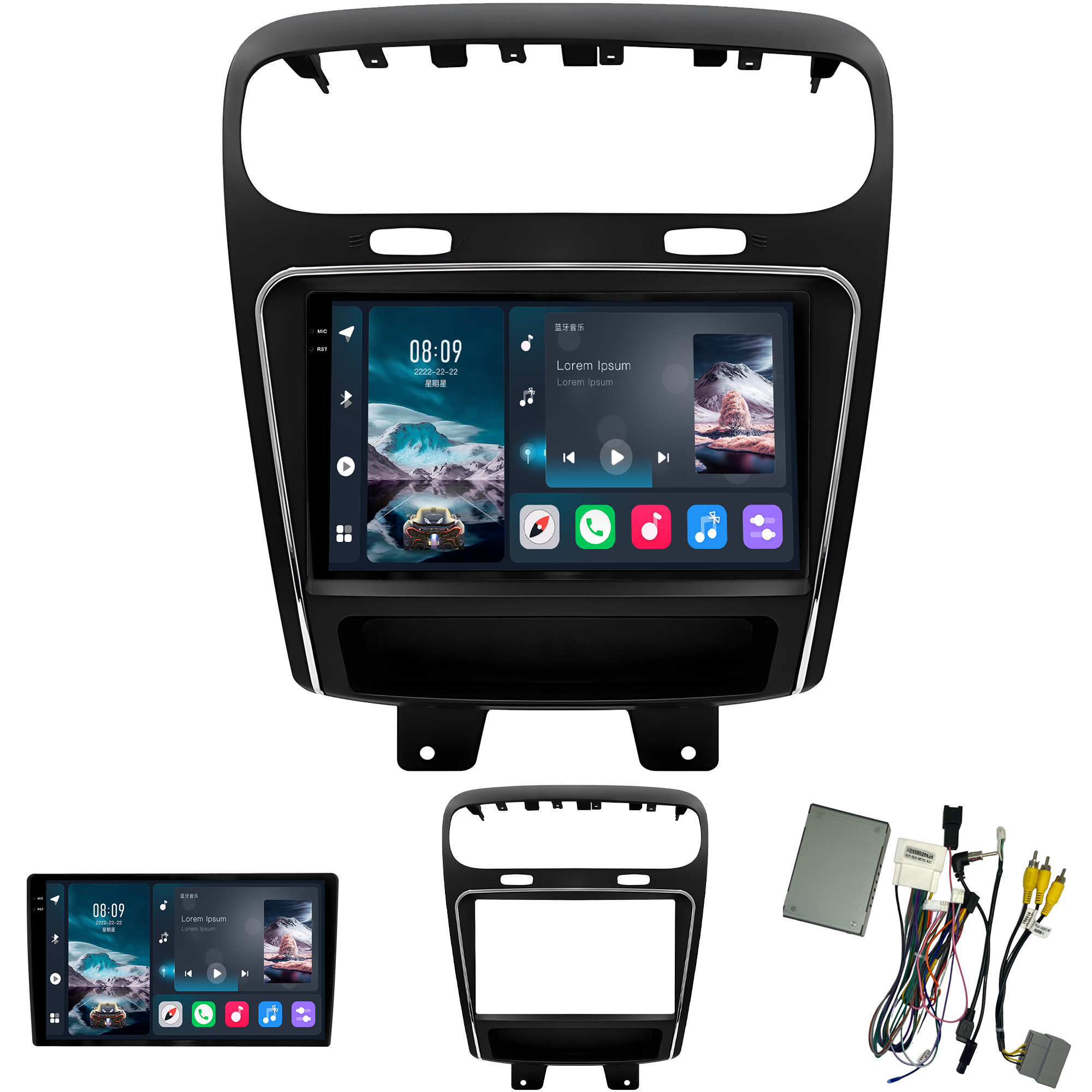 MULTIMÍDIA <BR> SOAUDIO S LINE <BR> 2RAM 64GB QLED 9'' <BR> DODGE JOURNEY <BR> 2012 A 2017 - Imagem 2