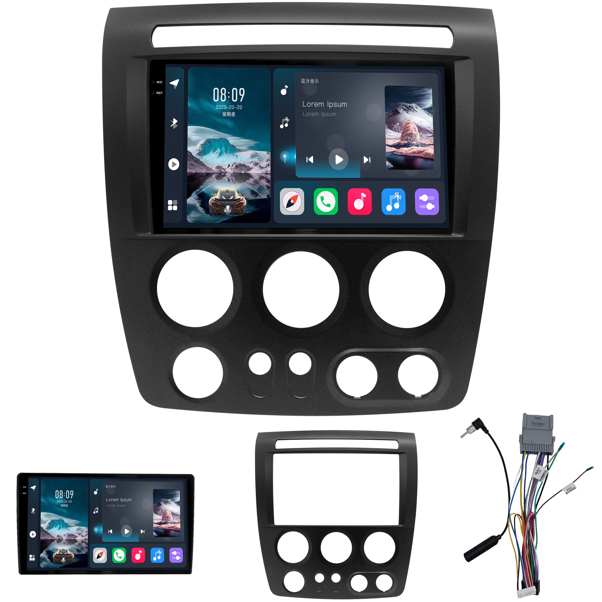 MULTIMÍDIA <BR> SOAUDIO S LINE <BR> 2RAM 64GB QLED 9'' <BR> HUMMER H3 - Imagem 2