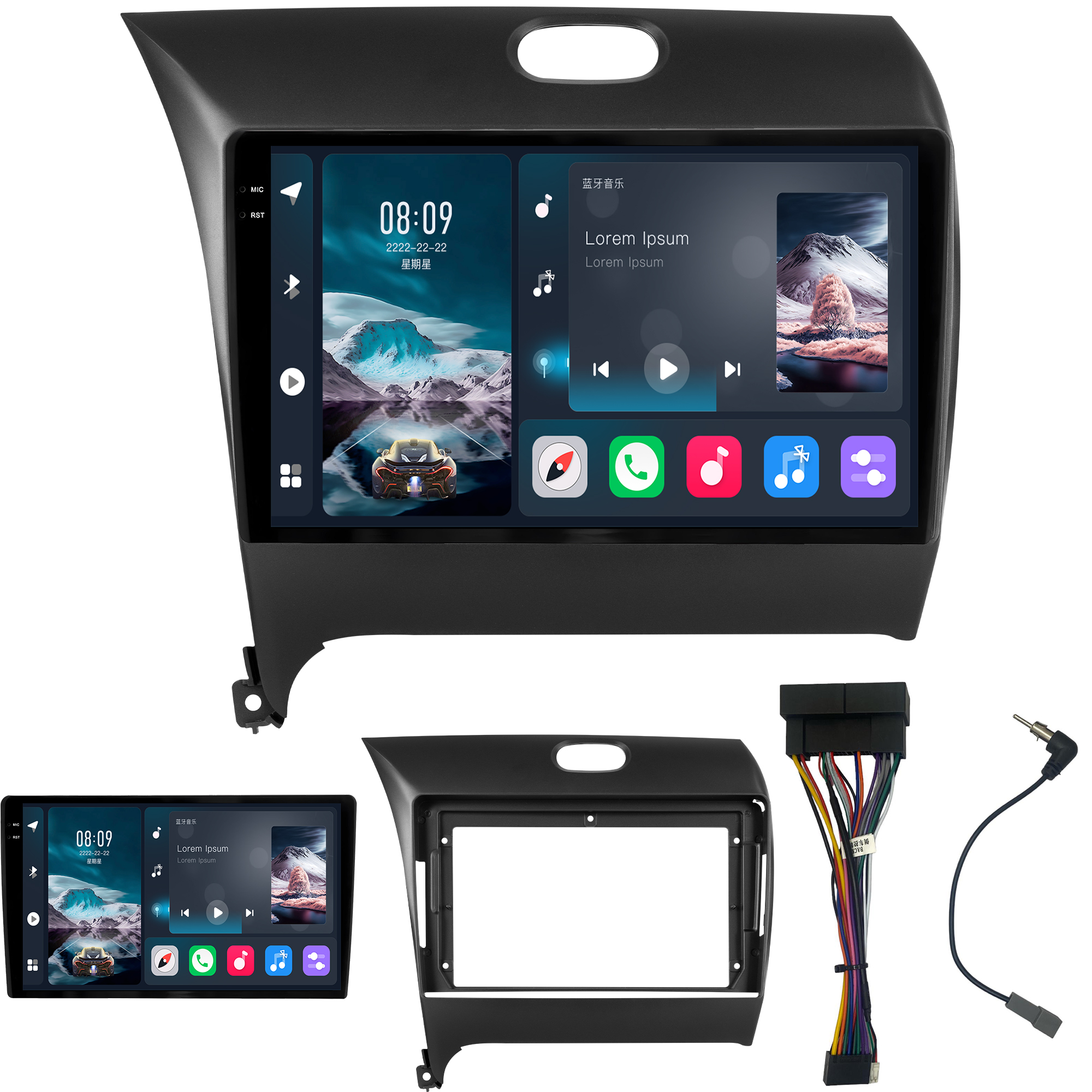 MULTIMÍDIA <BR> SOAUDIO S LINE <BR> 2RAM 64GB QLED 9'' <BR> CERATO 2013 A 2019 - Imagem 2
