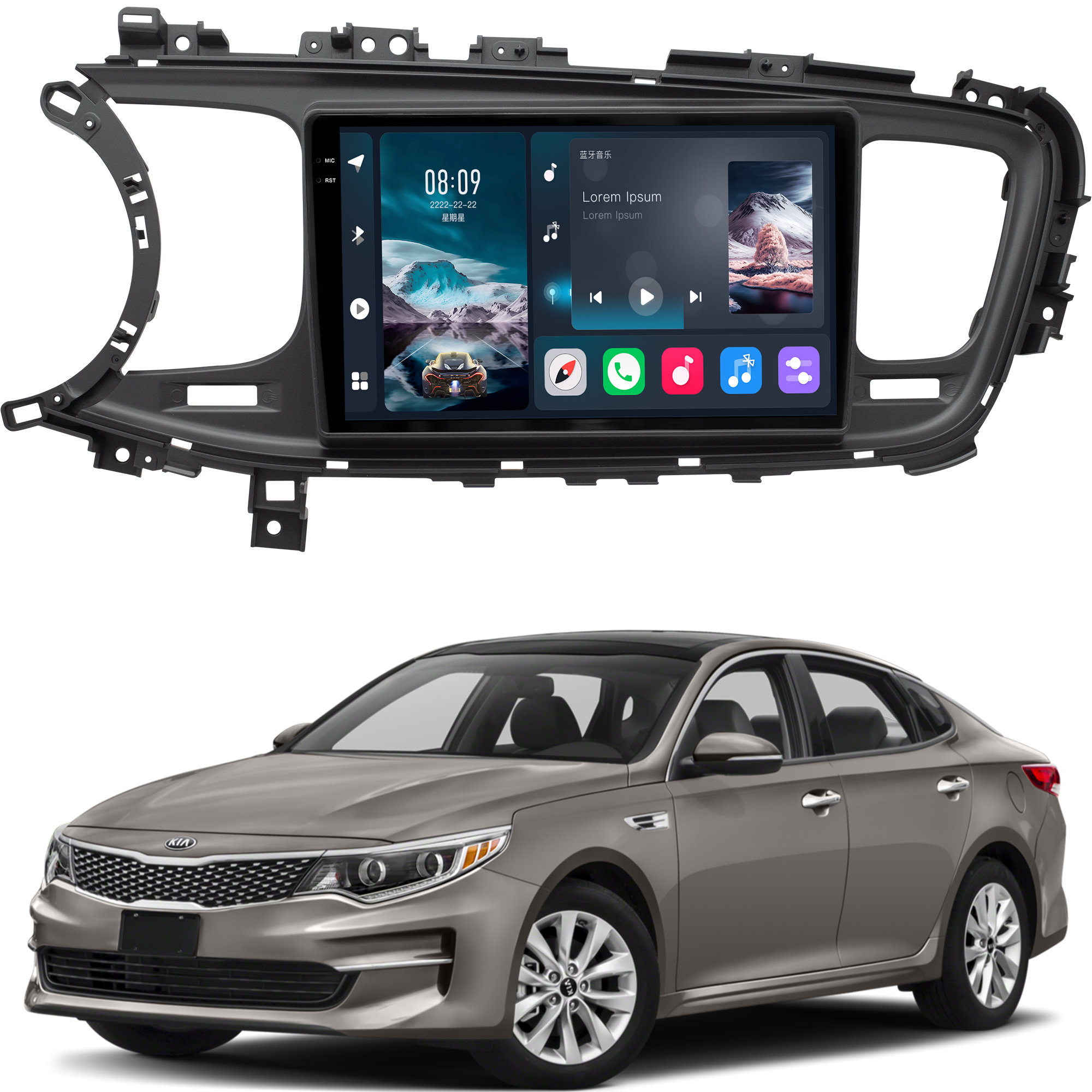 MULTIMÍDIA <BR> SOAUDIO S LINE <BR> 2RAM 64GB QLED 9'' <BR> OPTIMA 2015 ACIMA
