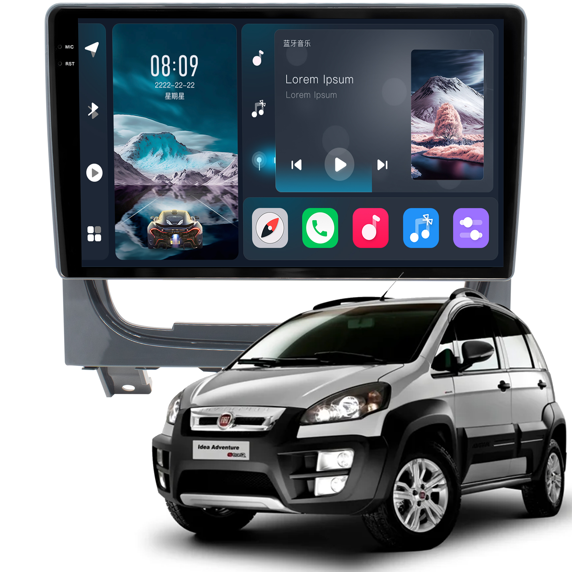 MULTIMÍDIA <BR>SOAUDIO S LINE <BR> 2RAM 64GB QLED 9" <BR> STRADA SIENA 2013 A 2020