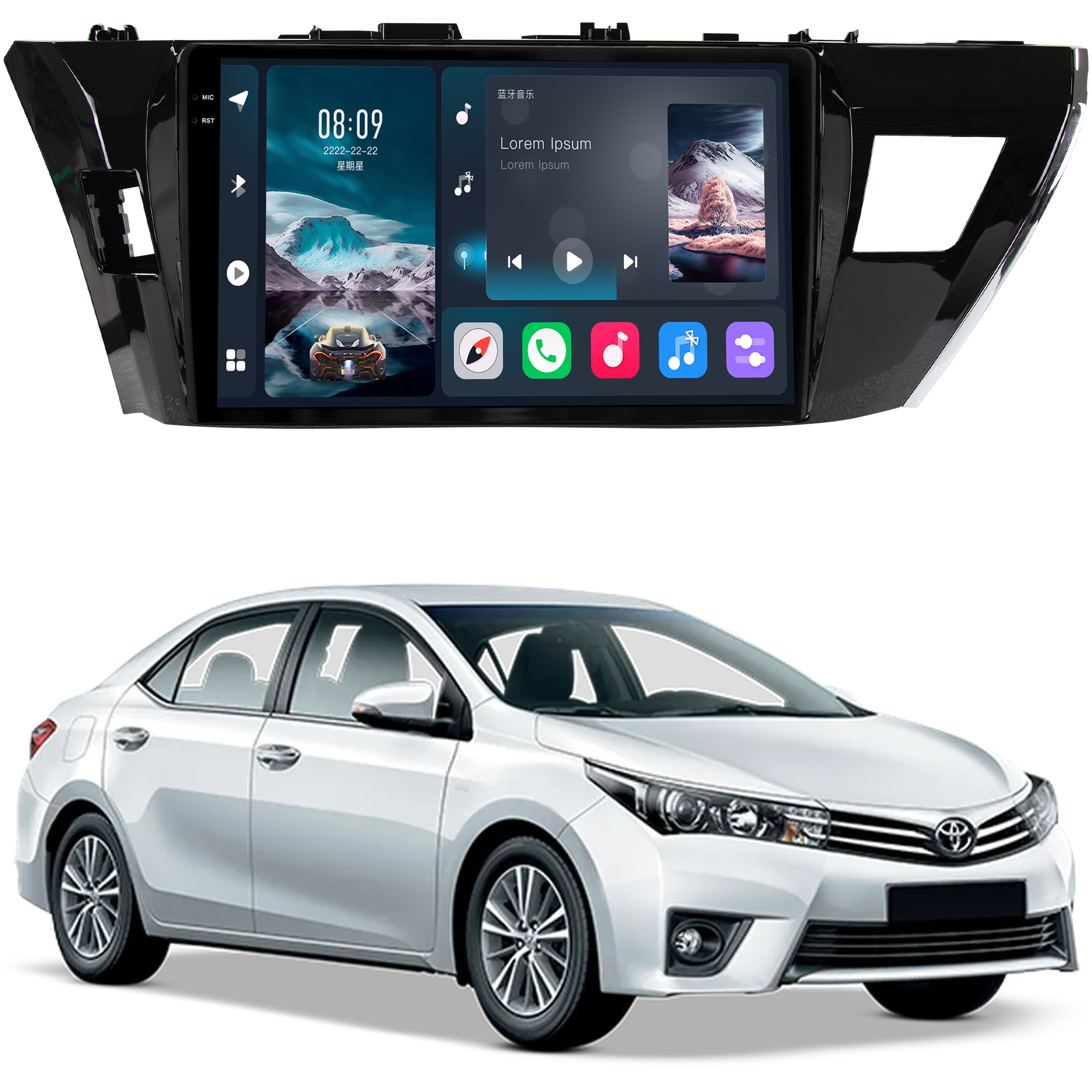 MULTIMÍDIA <BR> SOAUDIO S LINE <BR> 2RAM 64GB QLED 10"<BR> COROLLA 2015 A 2016