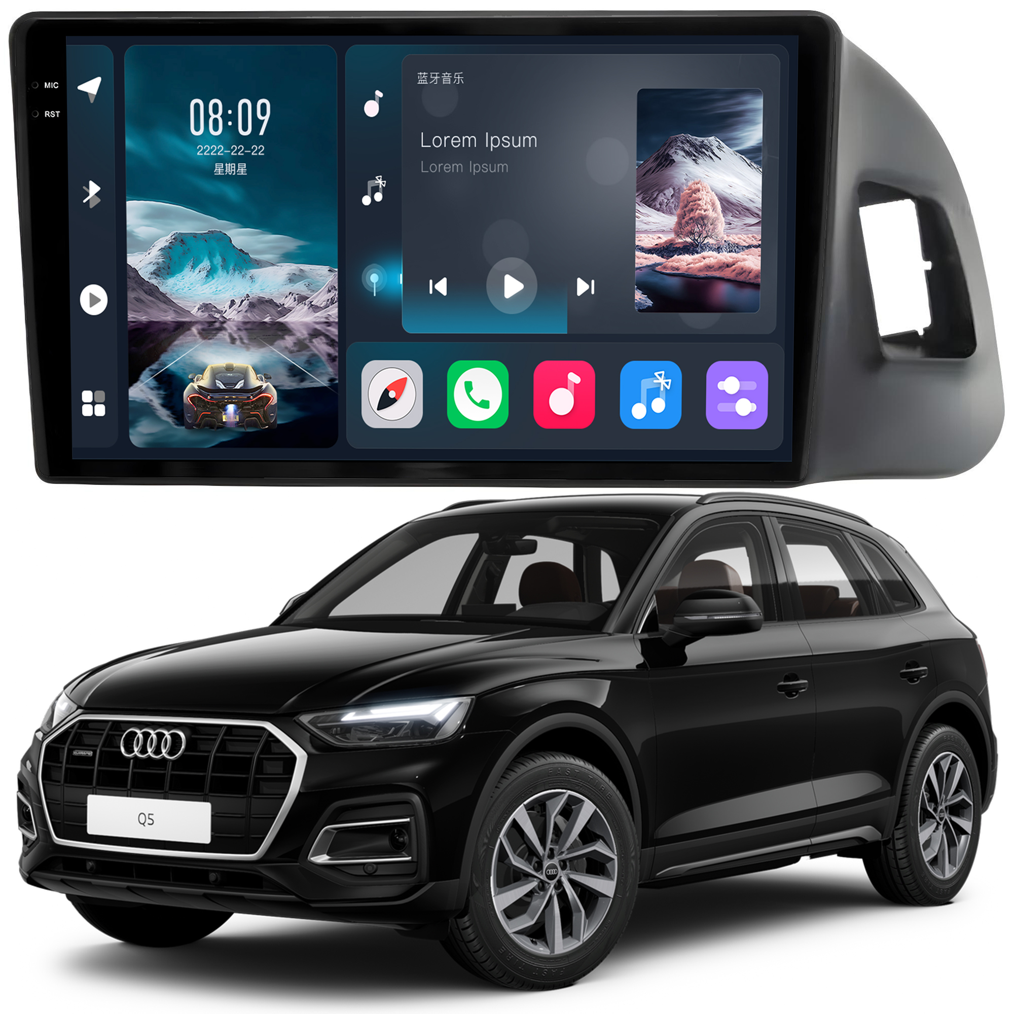 MULTIMÍDIA <BR> SOAUDIO S LINE <BR> 2RAM 64GB QLED 9'' <BR> AUDI Q5 2010 A 2017