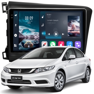 MULTIMÍDIA <BR> SOAUDIO S LINE <BR> 2RAM 64GB QLED 9'' <BR> CIVIC G9 2012 A 2016