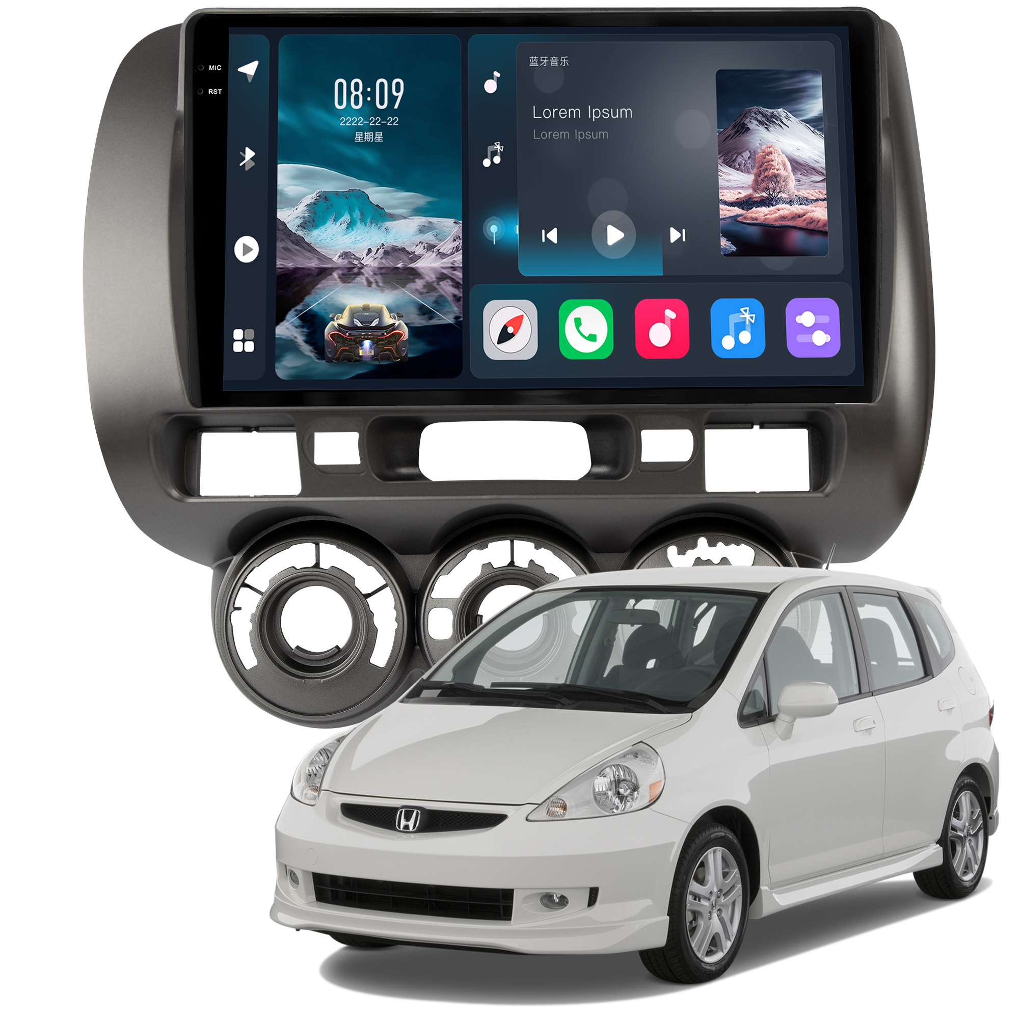 MULTIMÍDIA <BR> SOAUDIO S LINE <BR> 2RAM 64GB QLED 9'' <BR> FIT 2003 A 2007