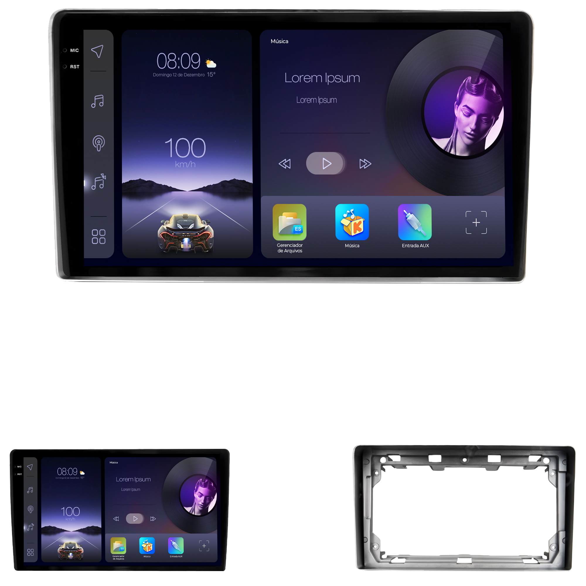 MULTIMÍDIA ADAK <BR> 2RAM 64GB QLED 9''<BR> GOLF 1999 A 2012 <BR> POLO 1993 A 2014 - Imagem 2