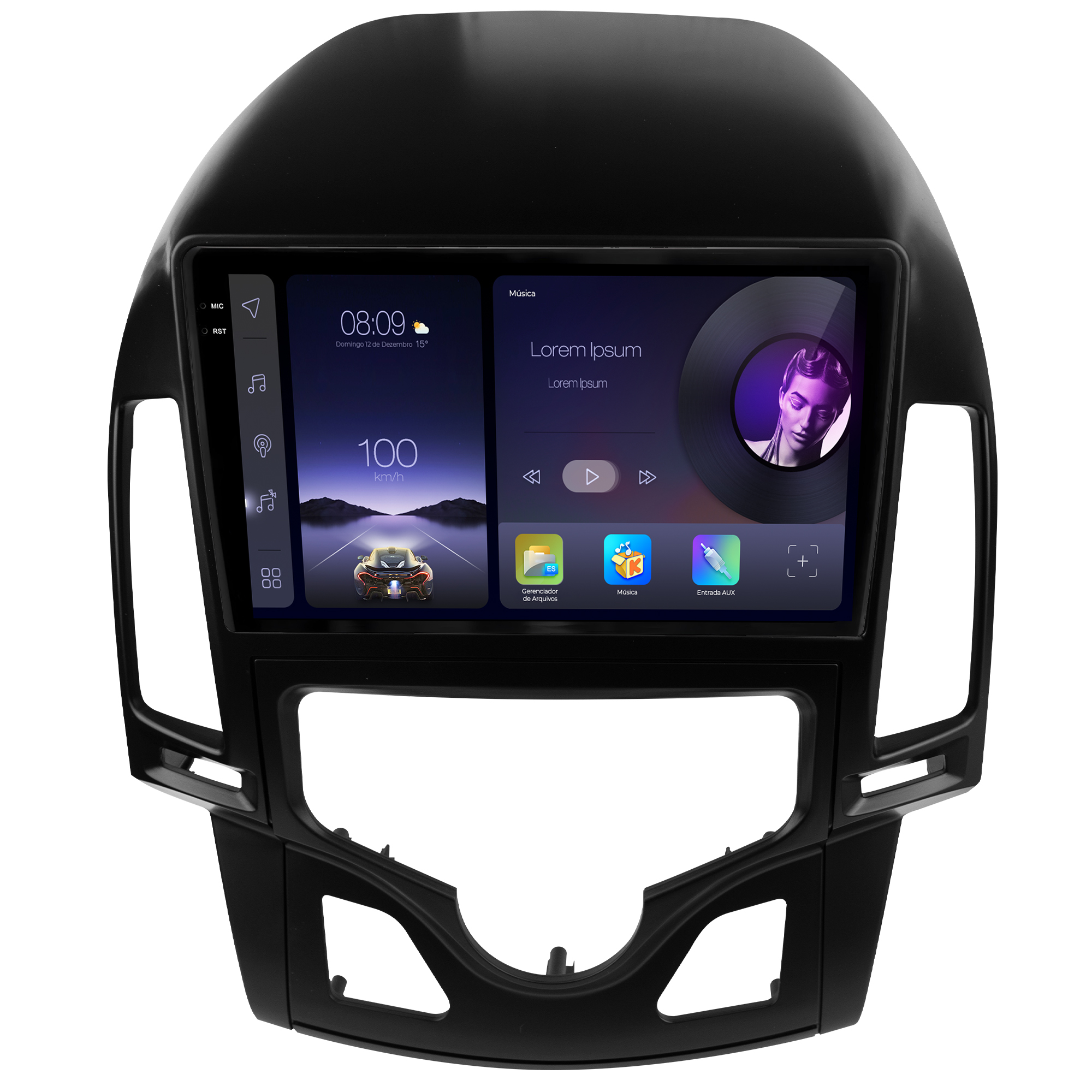 MULTIMÍDIA ADAK <BR> 2RAM 64GB QLED 9'' <BR> I30 2009 A 2012 <BR> AR DIGITAL - Imagem 4