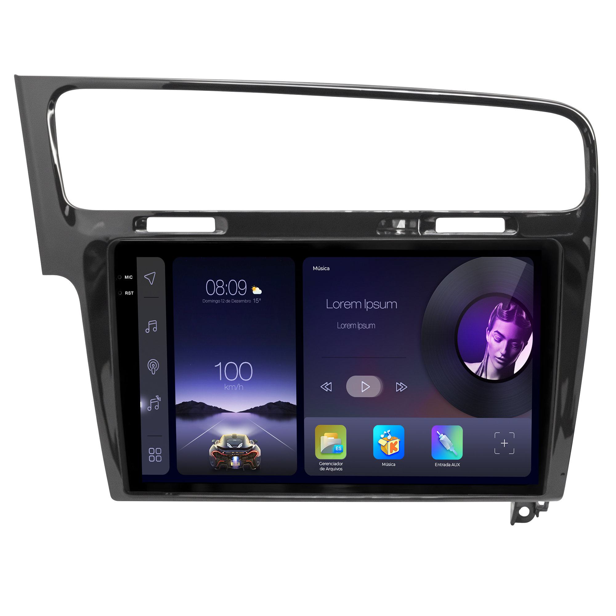 MULTIMÍDIA ADAK <BR> 2RAM 64GB QLED 10''<BR> GOLF 2013 A 2022 - Imagem 3