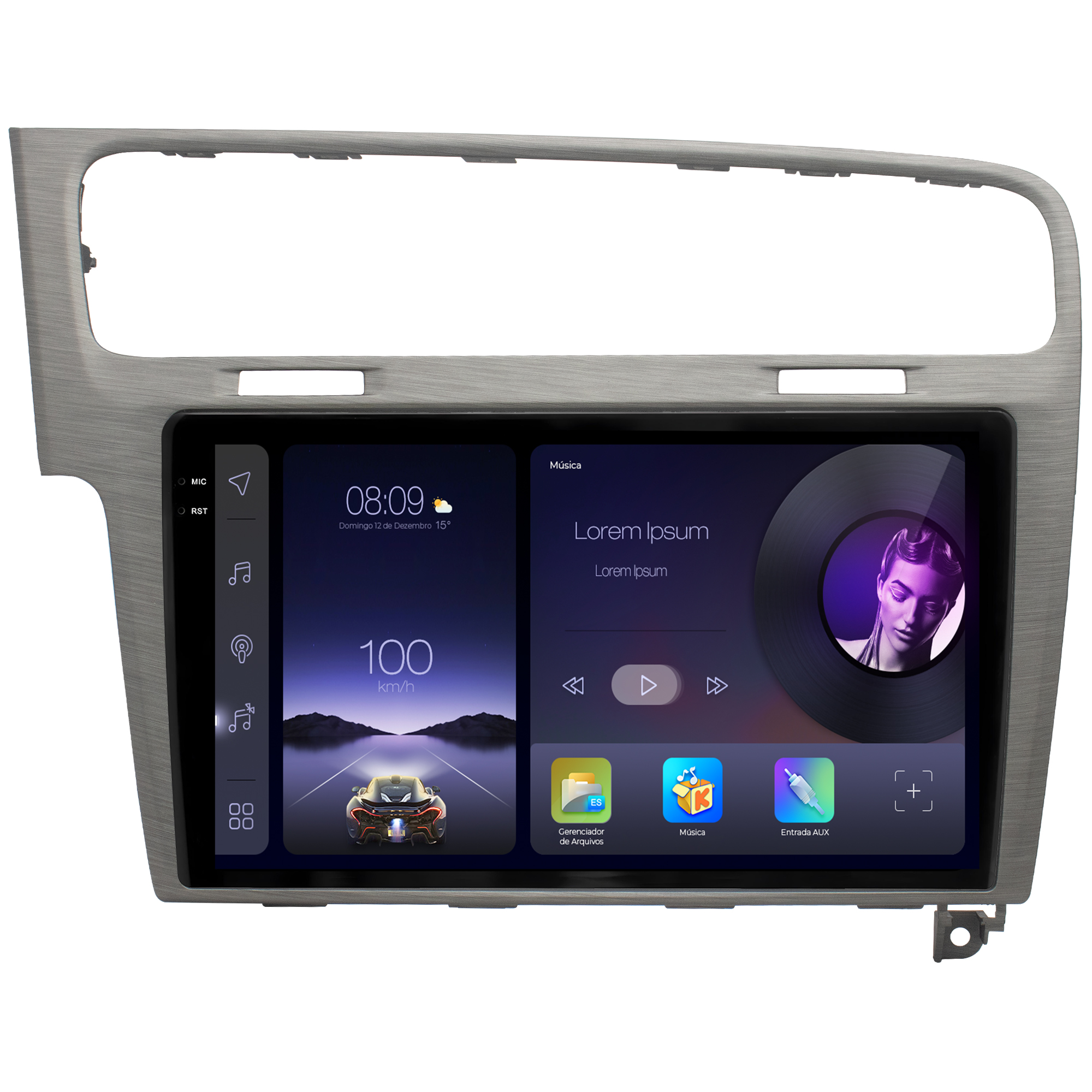 MULTIMÍDIA ADAK <BR> 2RAM 64GB QLED 10''<BR> GOLF 2013 A 2022 - Imagem 3