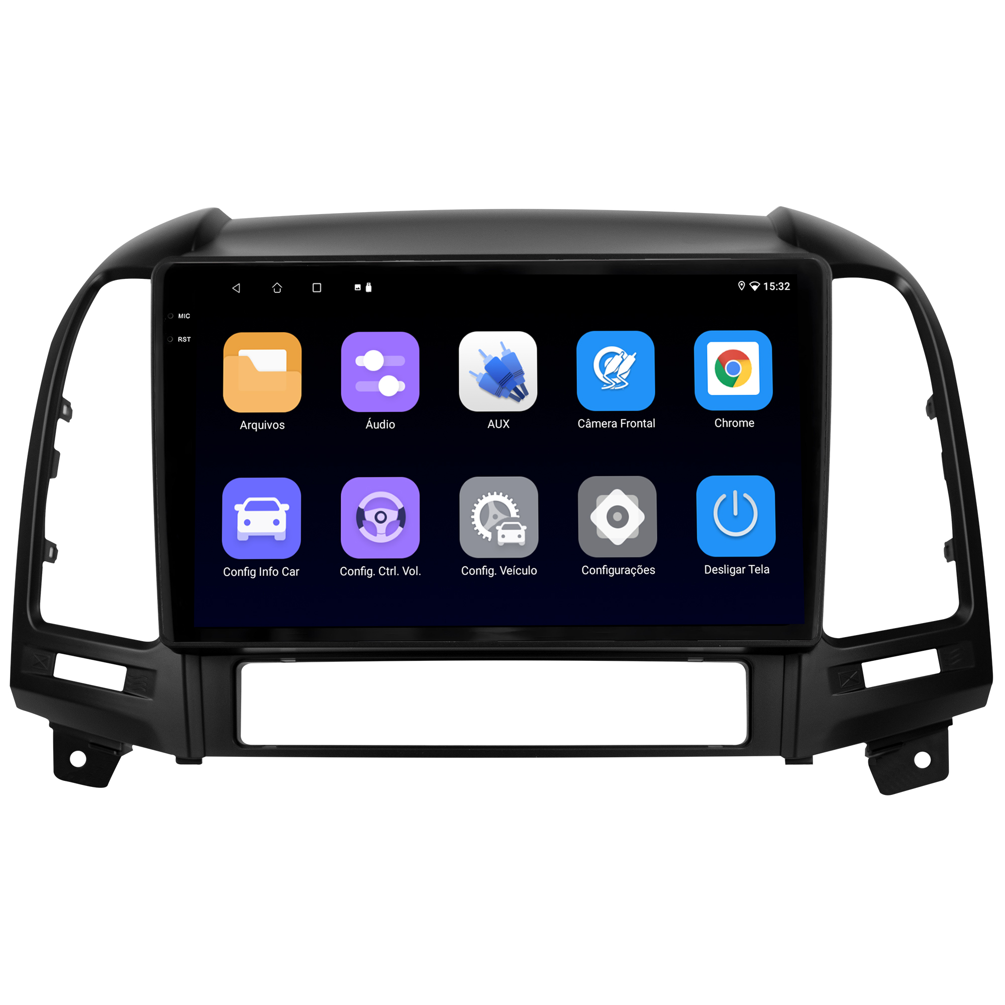 MULTIMÍDIA <BR> SOAUDIO S LINE <BR> 2RAM 64GB QLED 9''<BR> SANTA FÉ 2007 A 2013 - Imagem 4