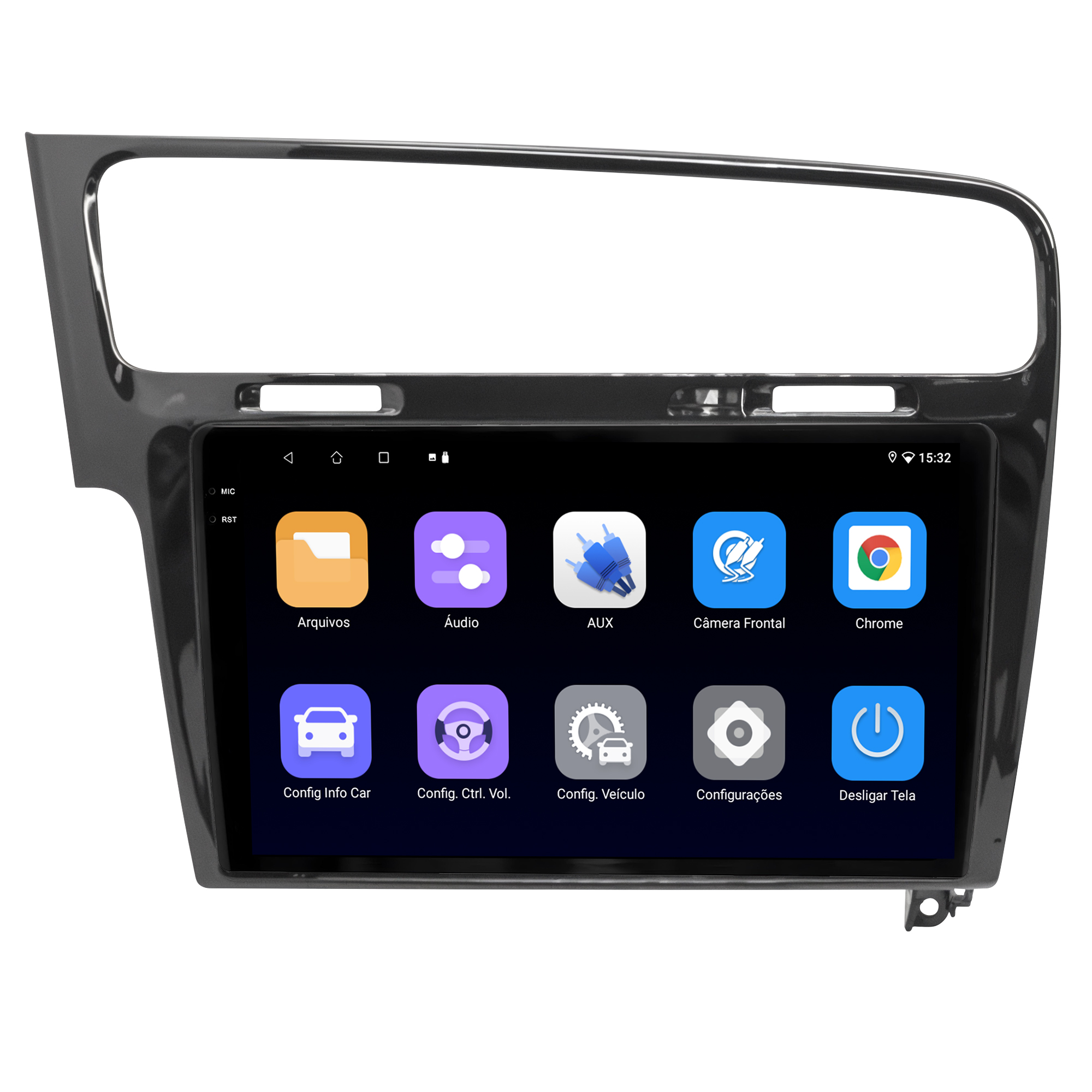 MULTIMÍDIA ADAK <BR> 2RAM 64GB QLED 10''<BR> GOLF 2013 A 2022 - Imagem 4
