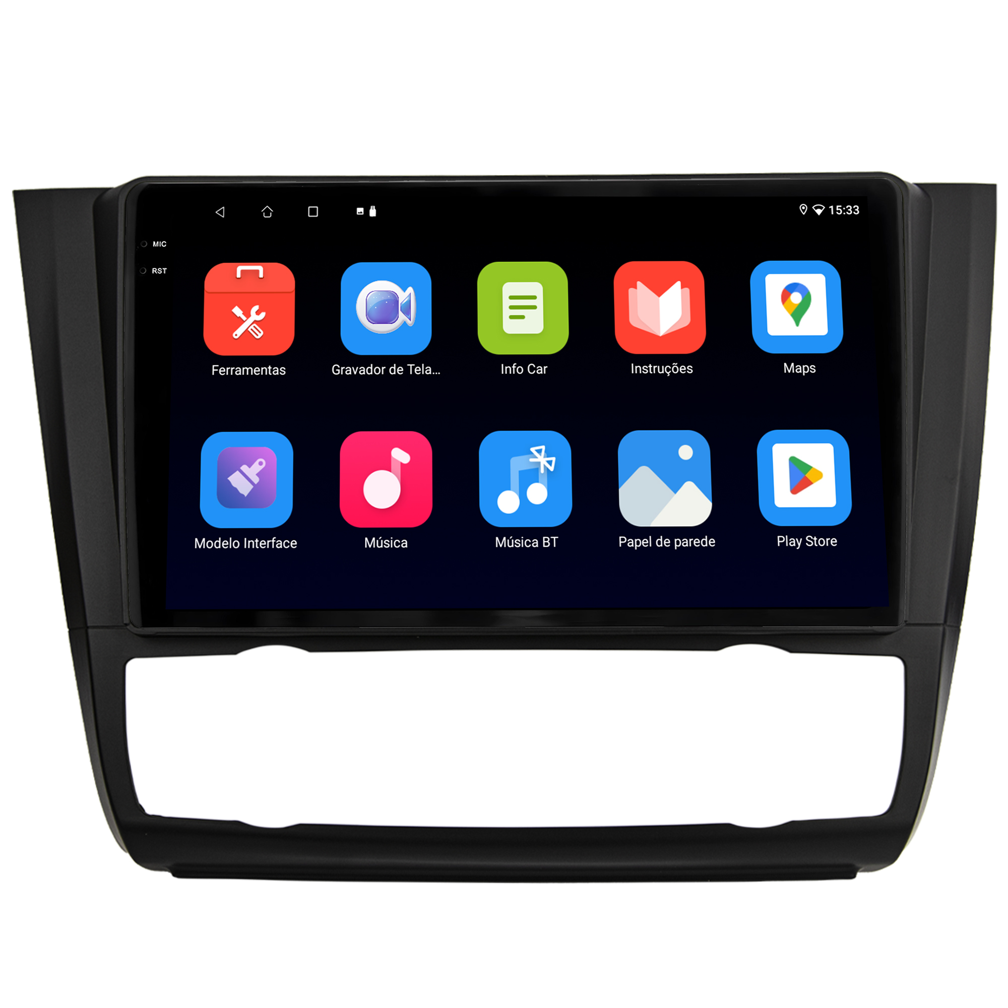 MULTIMÍDIA <BR> SOAUDIO S LINE <BR> 2RAM 64GB QLED 9'' <BR> SÉRIE 1 118i 120i 130i 135i <BR> 2006 A 2012 <BR> AR DIGITAL - Imagem 5