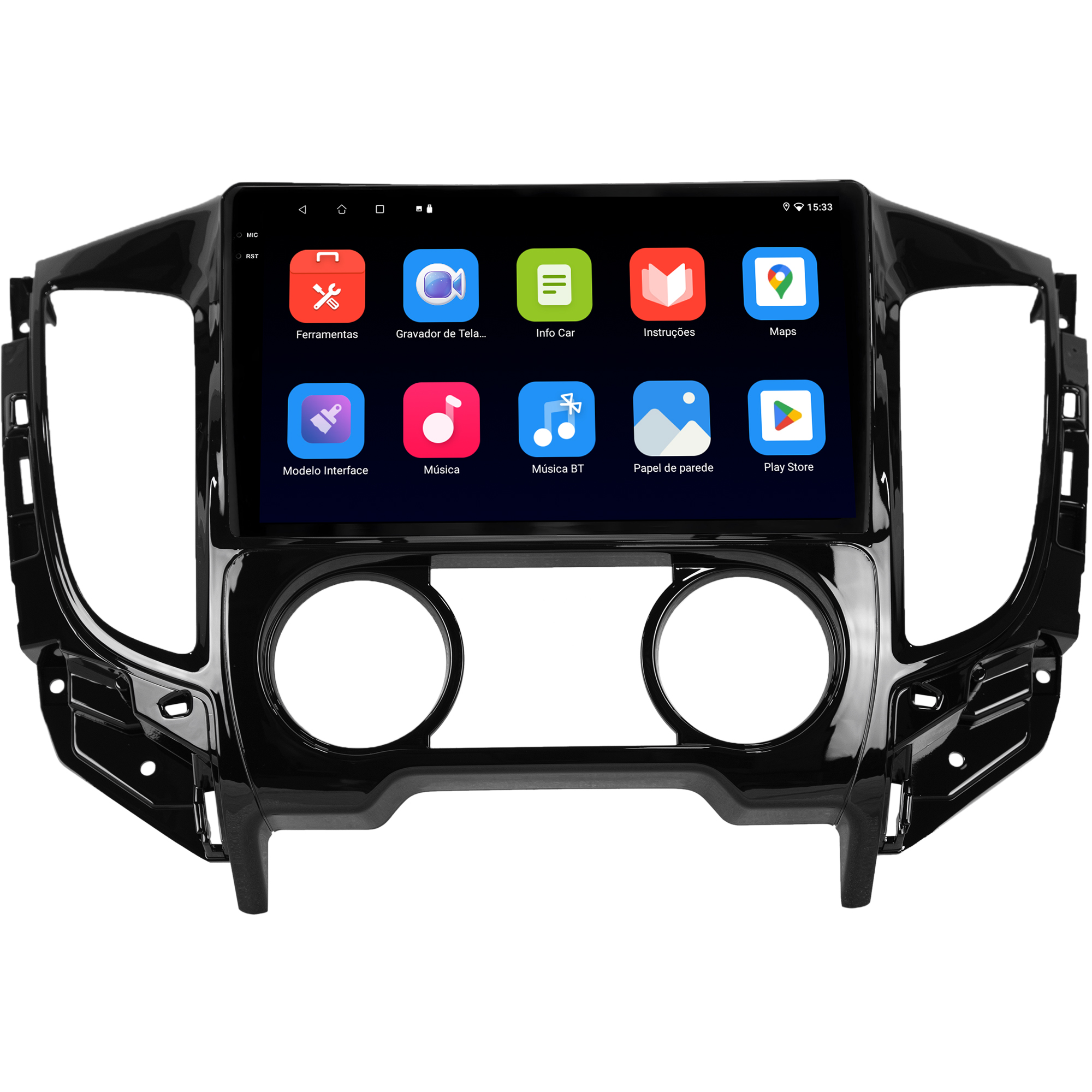 MULTIMÍDIA <BR> SOAUDIO S LINE <BR> 2RAM 64GB QLED 9'' <BR> L200 TRITON <BR> 2018 A 2024 <BR> AR ANALÓGICO - Imagem 5