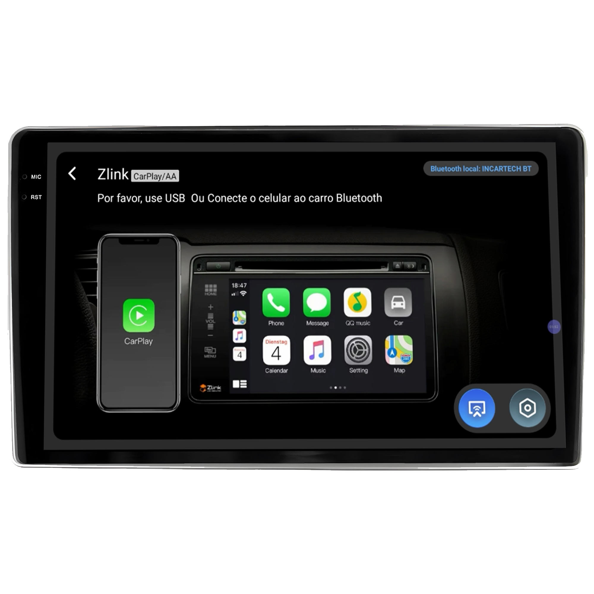 MULTIMÍDIA <BR> SOAUDIO S LINE <BR> 2RAM 64GB QLED 9'' <BR> SPIN 2012 A 2024 - Imagem 7