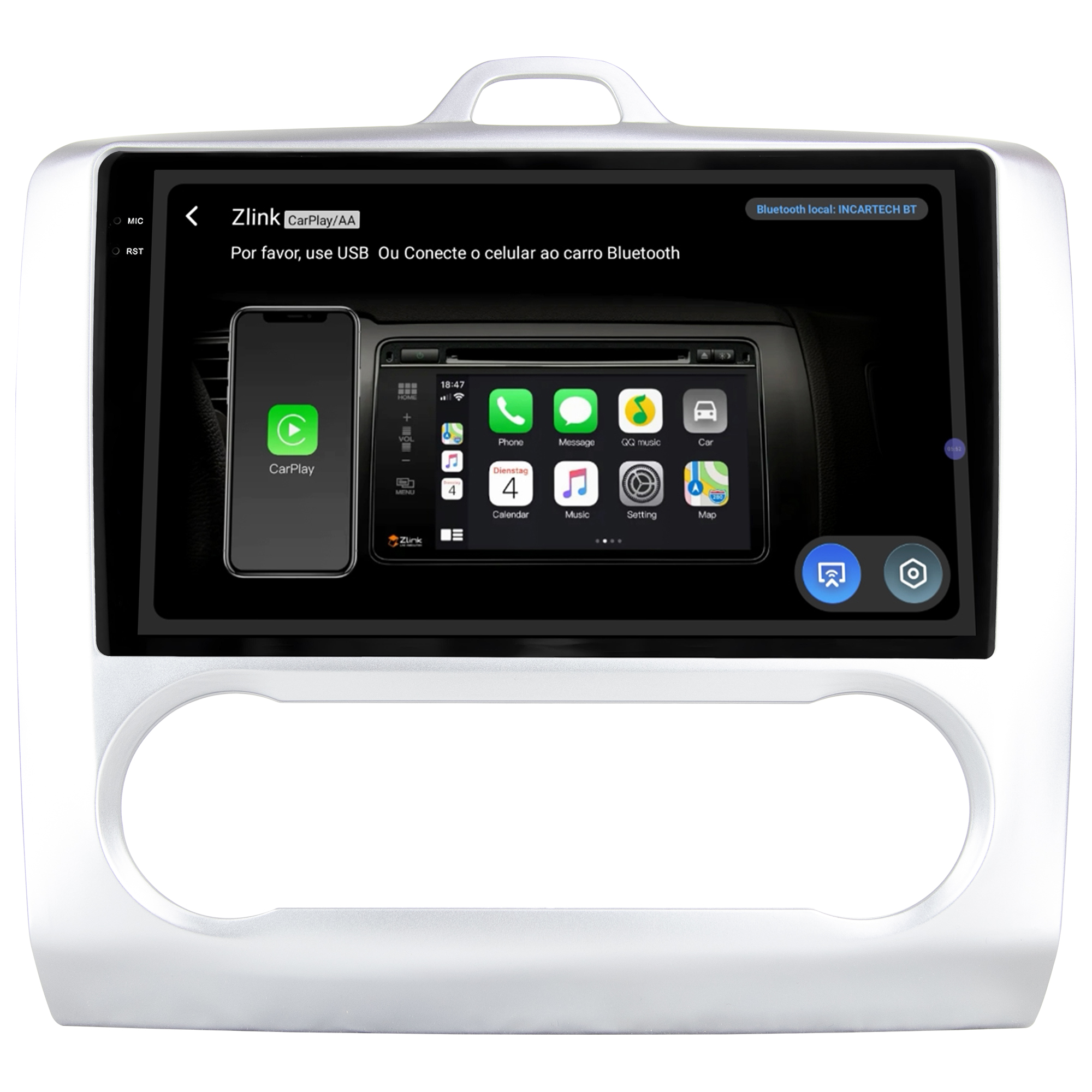 MULTIMÍDIA <BR> SOAUDIO S LINE <BR> 2RAM 64GB QLED 9'' <BR> FORD FOCUS <BR> AR DIGITAL <BR> 2009 A 2013 - Imagem 7