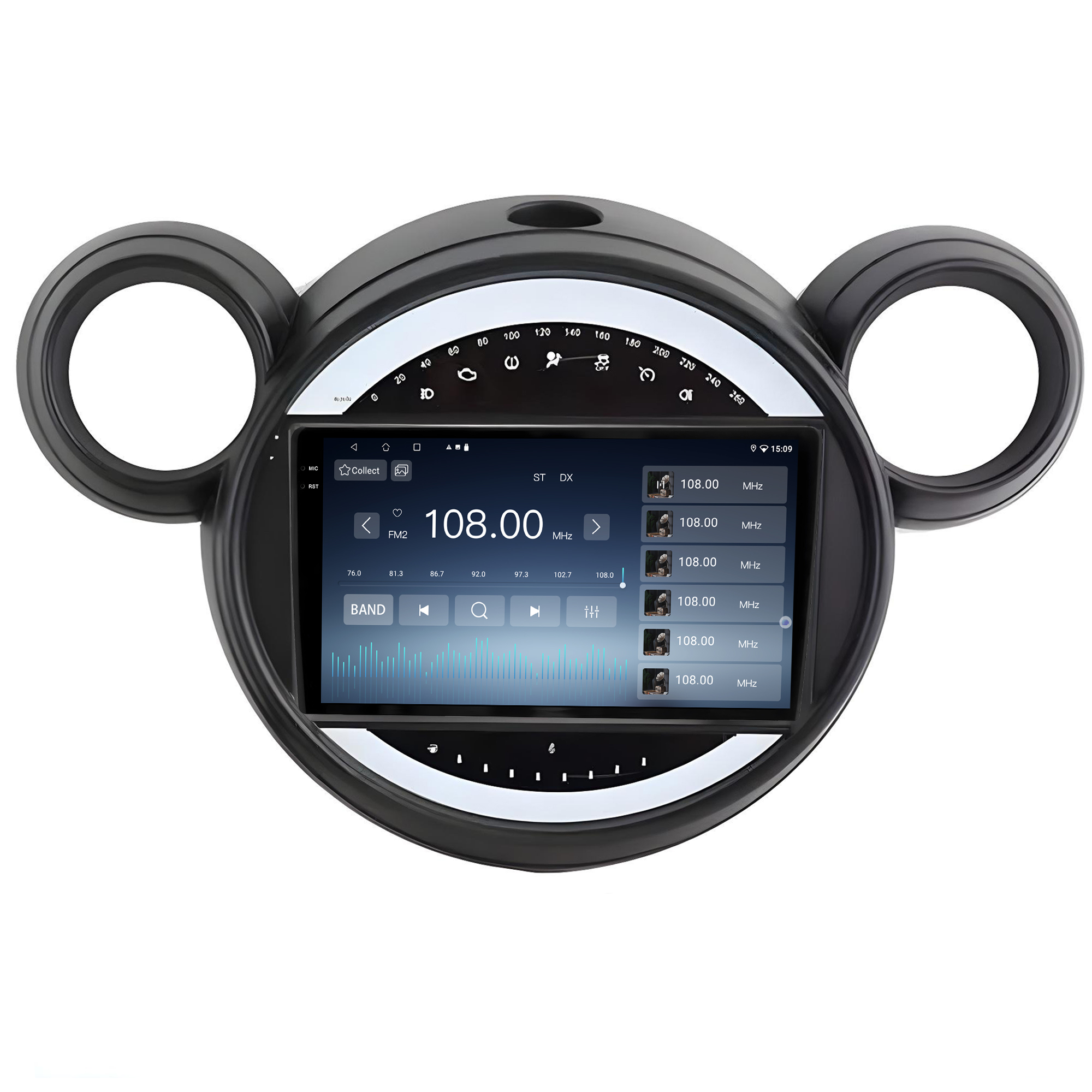 MULTIMÍDIA <BR> SOAUDIO S LINE <BR> 2RAM 64GB QLED 9'' <BR> MINI COOPER 1.6 <BR> MODELO MICKEY <BR> 2007 A 2016 - Imagem 8