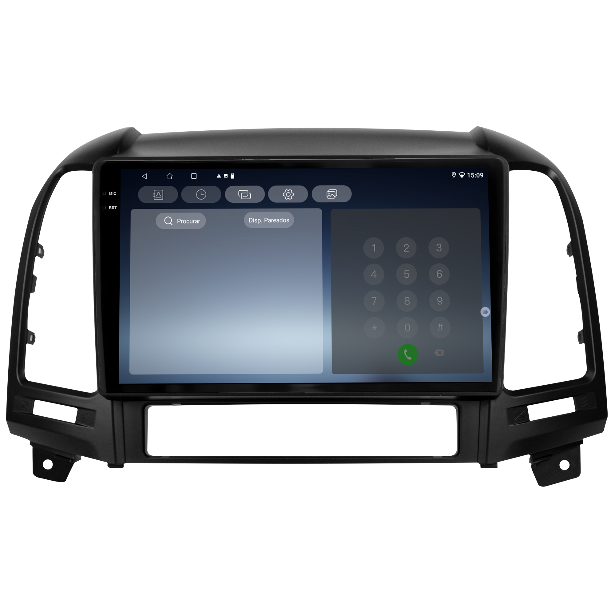 MULTIMÍDIA <BR> SOAUDIO S LINE <BR> 2RAM 64GB QLED 9''<BR> SANTA FÉ 2007 A 2013 - Imagem 9