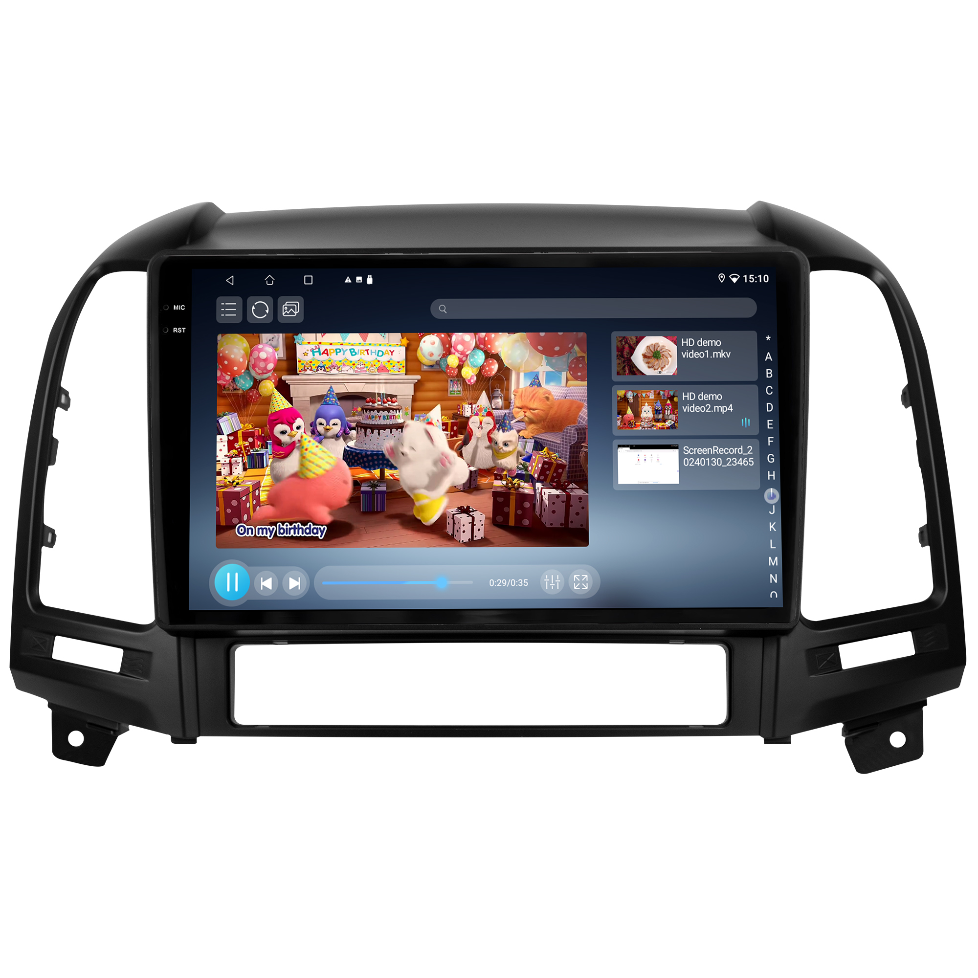 MULTIMÍDIA <BR> SOAUDIO S LINE <BR> 2RAM 64GB QLED 9''<BR> SANTA FÉ 2007 A 2013 - Imagem 11