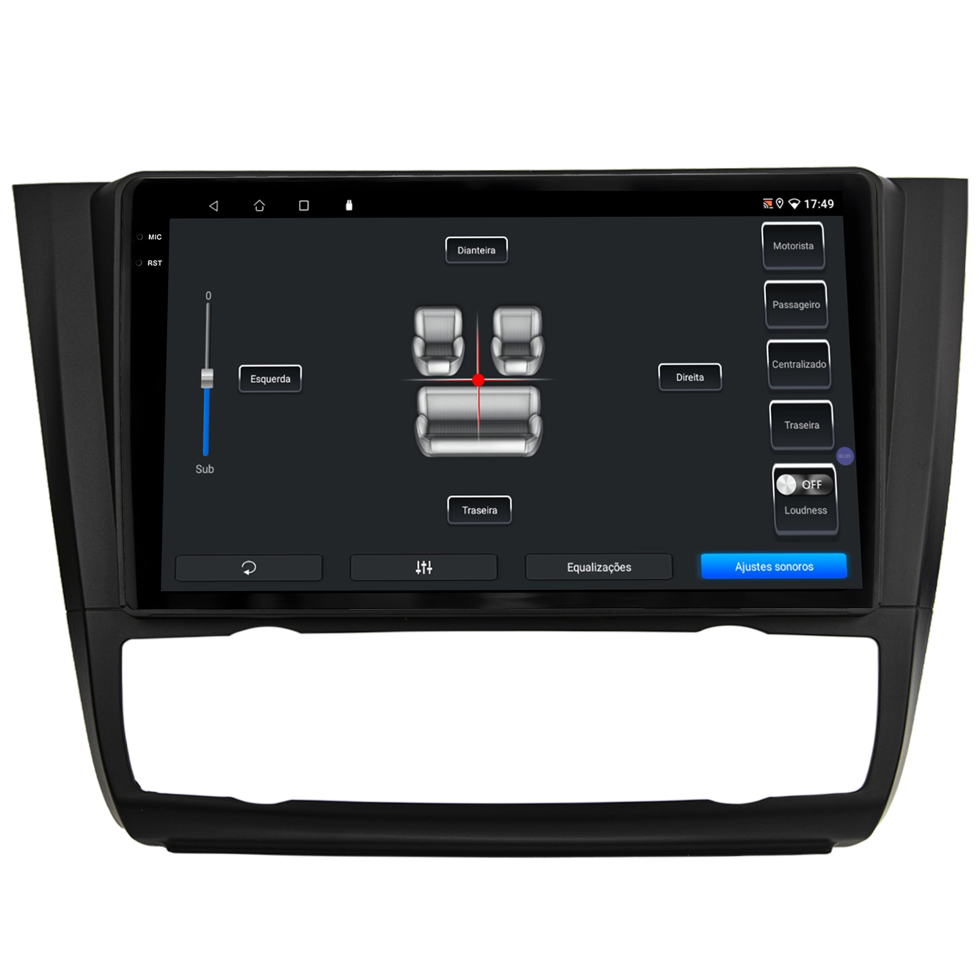 MULTIMÍDIA <BR> SOAUDIO S LINE <BR> 2RAM 64GB QLED 9'' <BR> SÉRIE 1 118i 120i 130i 135i <BR> 2006 A 2012 <BR> AR DIGITAL - Imagem 10