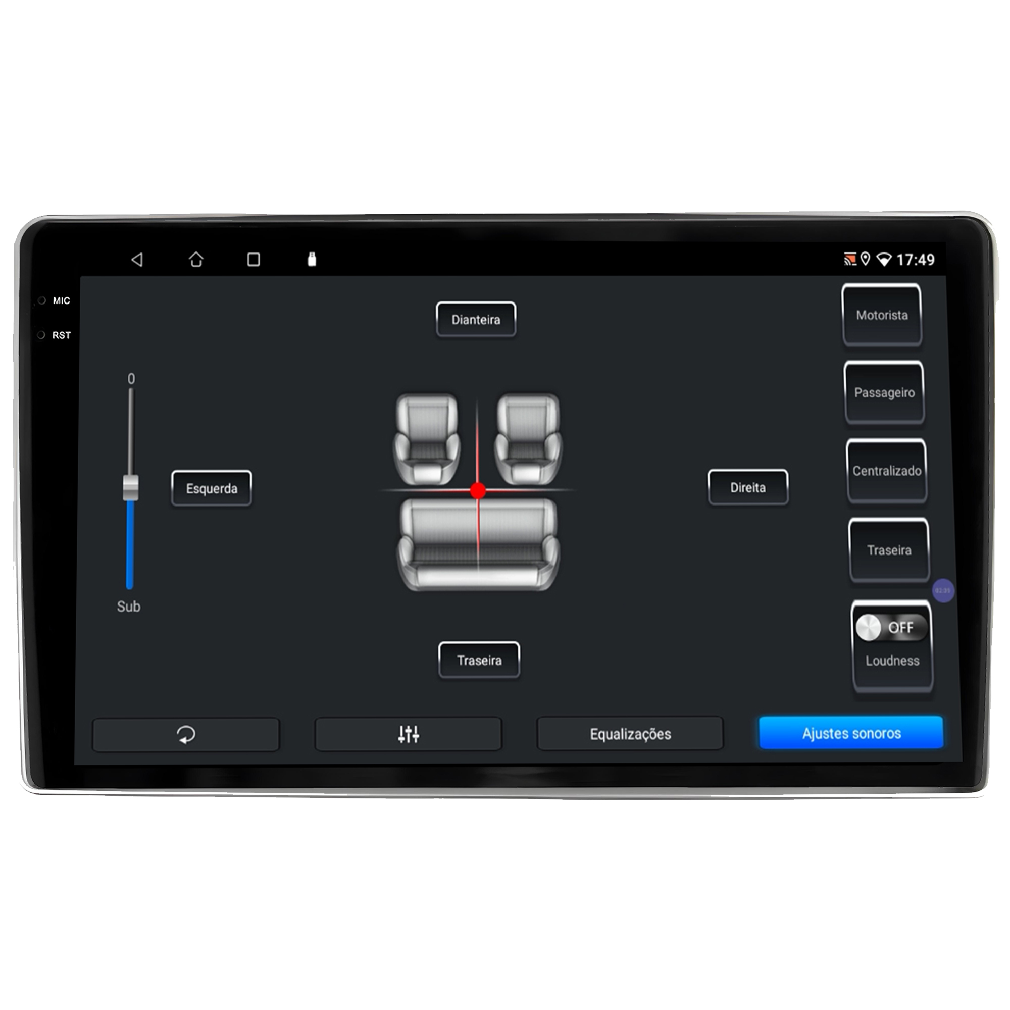 MULTIMÍDIA <BR> SOAUDIO S LINE <BR> 2RAM 64GB QLED 9'' <BR> SPIN 2012 A 2024 - Imagem 10