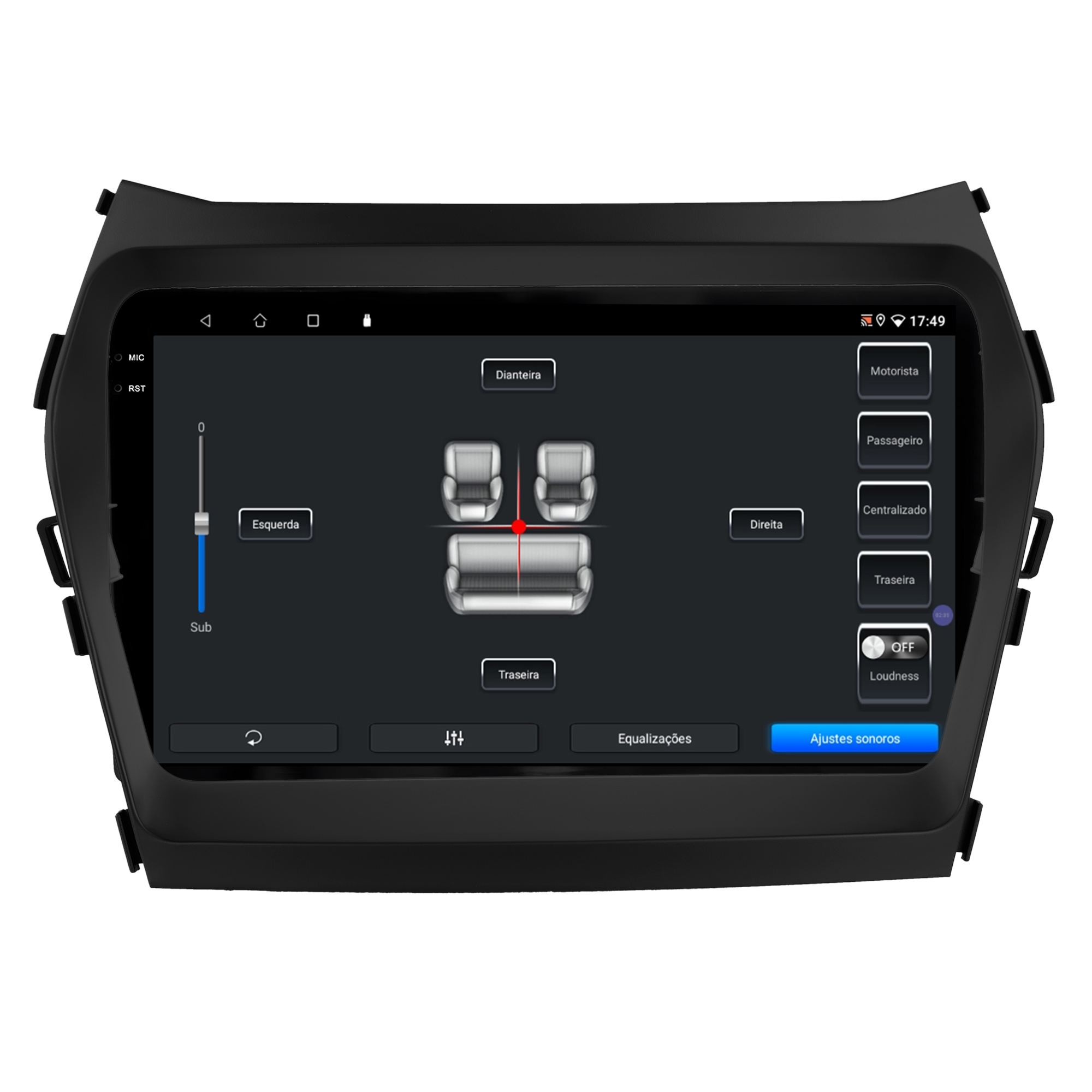 MULTIMÍDIA <BR> SOAUDIO S LINE <BR> 2RAM 64GB QLED 9''<BR> SANTA FÉ 2014 A 2019 - Imagem 10