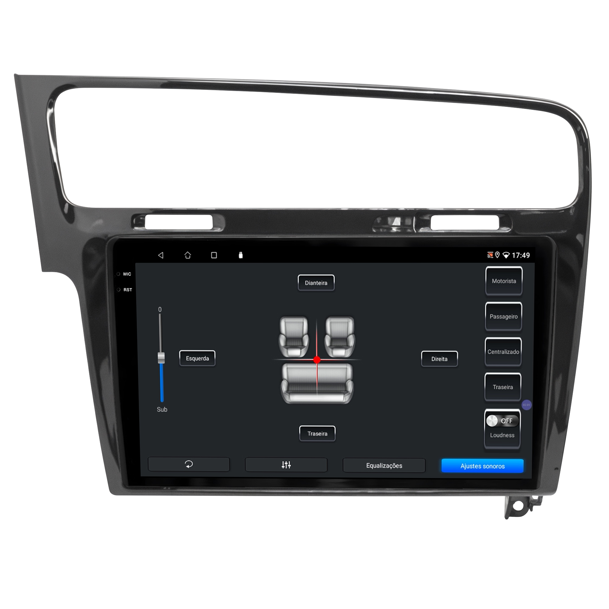 MULTIMÍDIA ADAK <BR> 2RAM 64GB QLED 10''<BR> GOLF 2013 A 2022 - Imagem 10