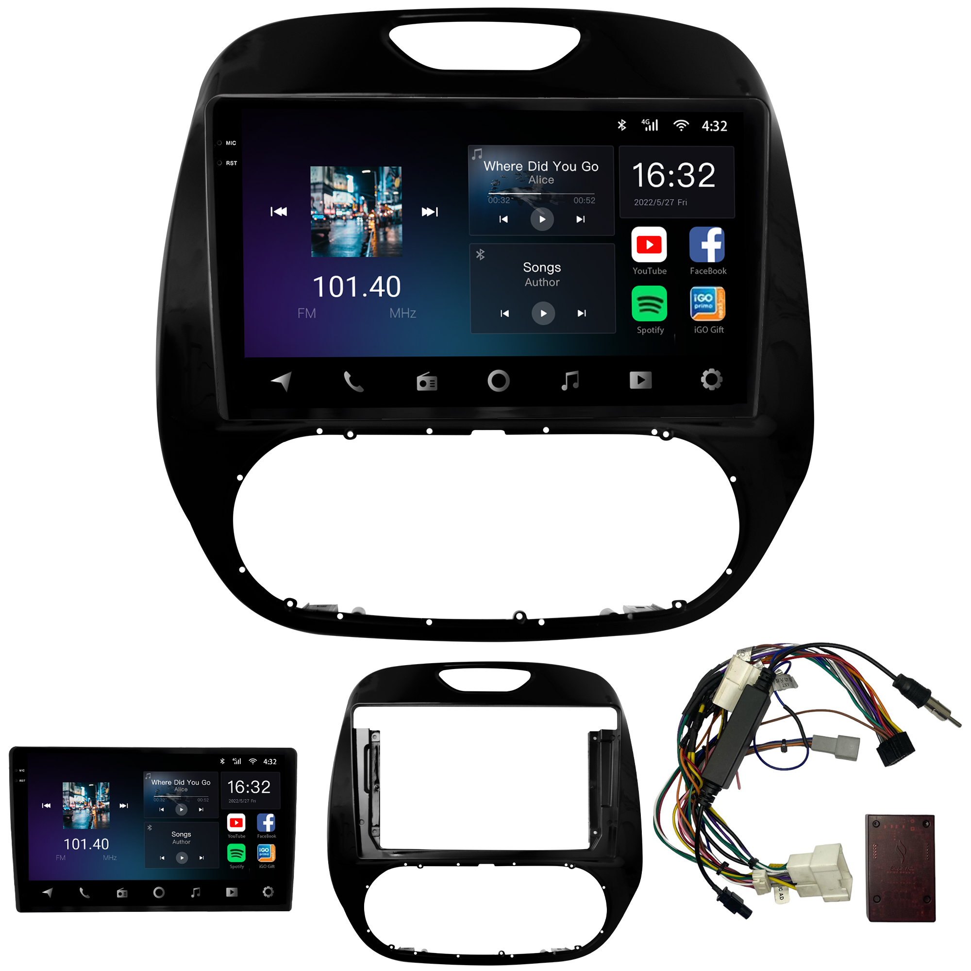 MULTIMÍDIA <BR> AIKON CORE RED <BR> 2RAM 64GB QLED 9'' <BR> CAPTUR - Imagem 2