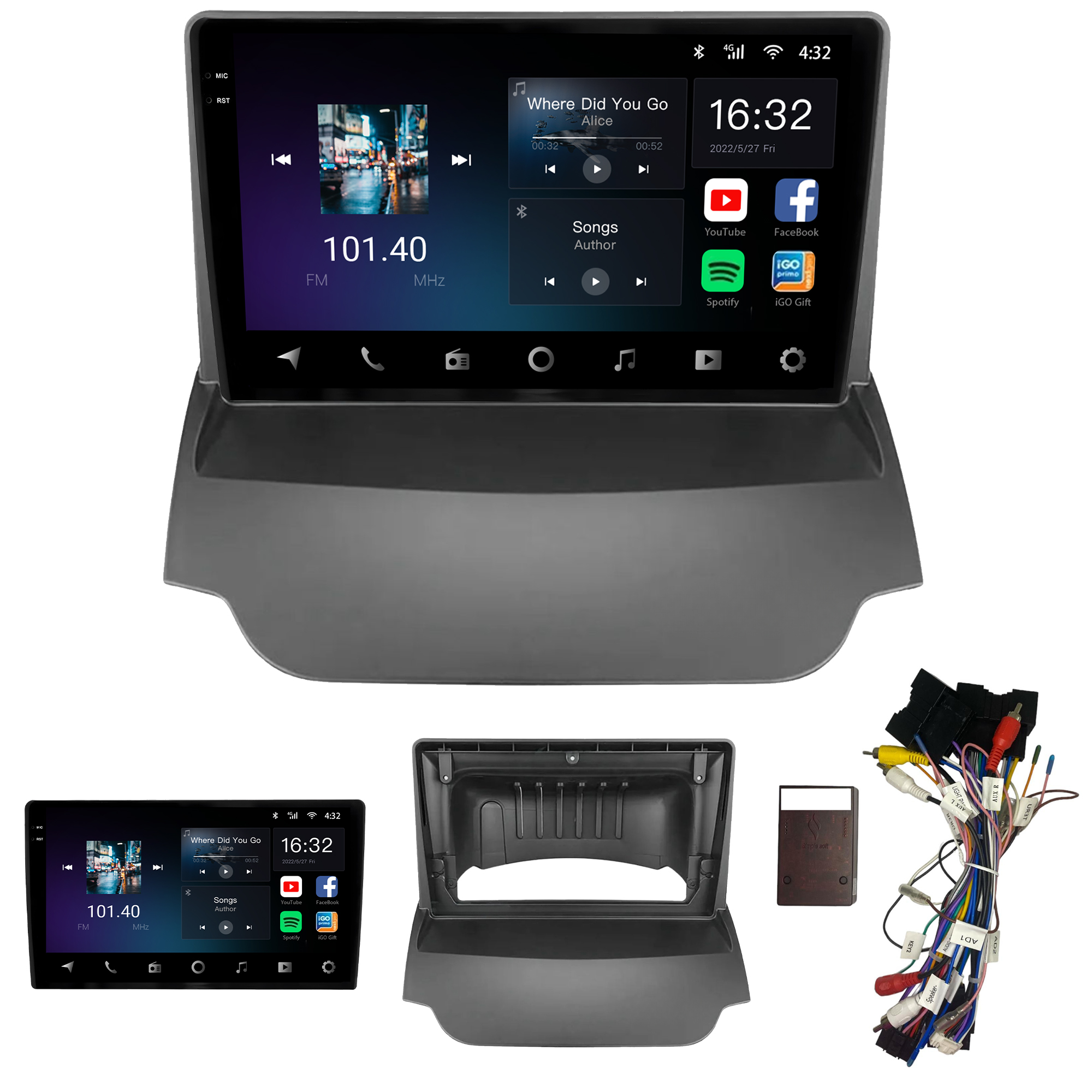 MULTIMÍDIA <BR> AIKON CORE RED <BR> 2RAM 64GB QLED 9'' <BR> ECOSPORT <BR> 2013 A 2017 - Imagem 2