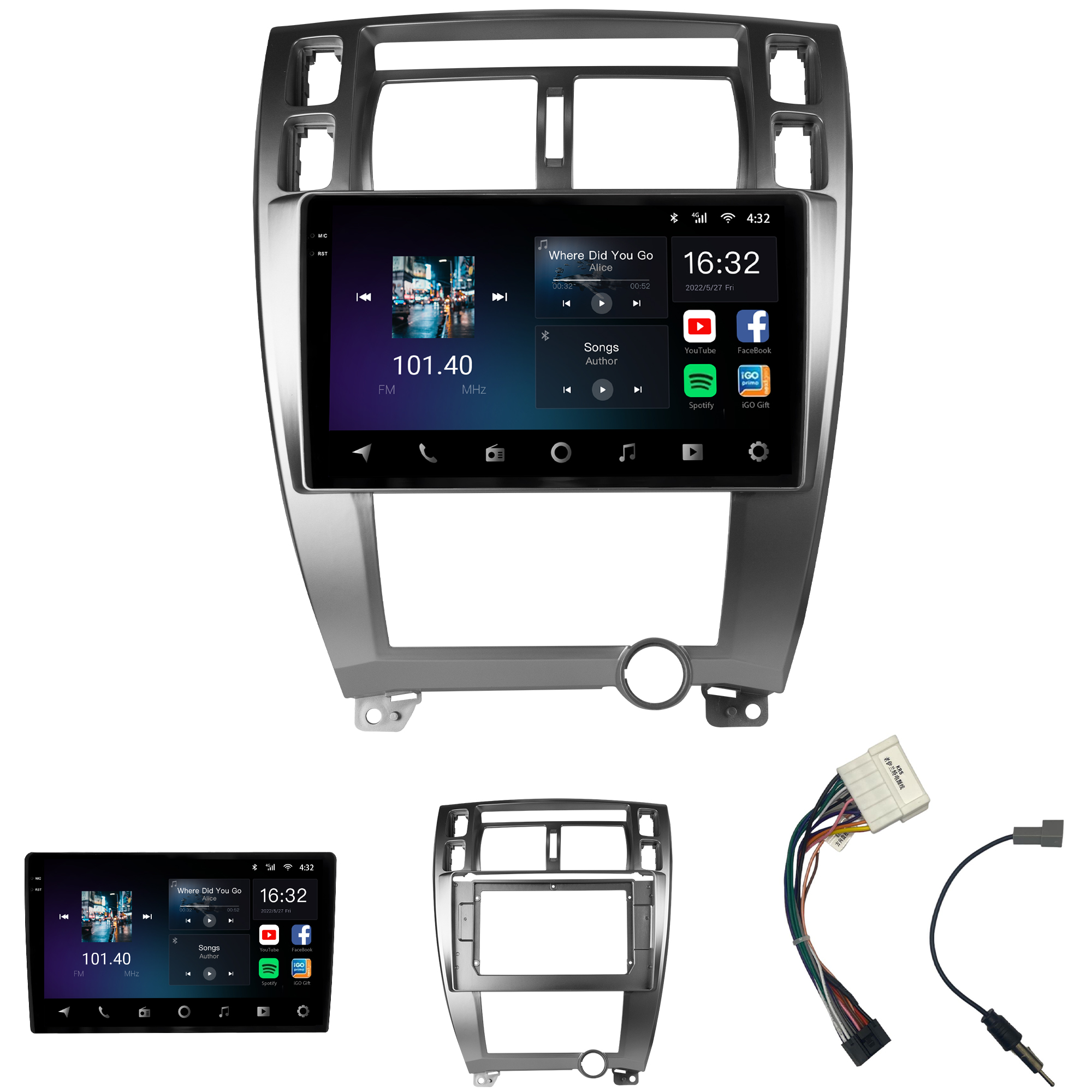 MULTIMÍDIA <BR> AIKON CORE RED <BR> 2RAM 64GB QLED 10" <BR> TUCSON ATÉ 2016 - Imagem 2