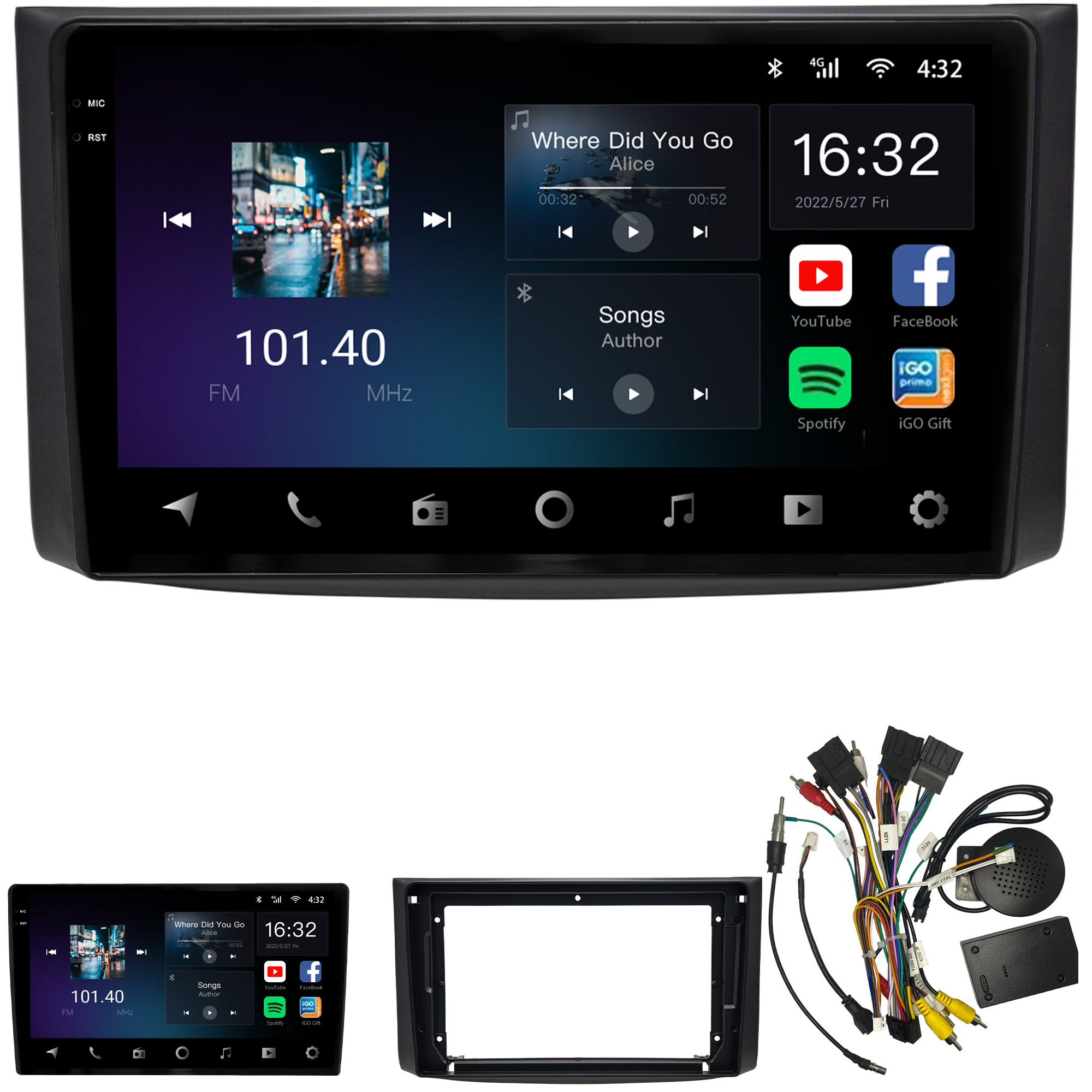 MULTIMÍDIA <BR> AIKON CORE RED <BR> 2RAM 64GB QLED 9" <BR> CAPTIVA - Imagem 2