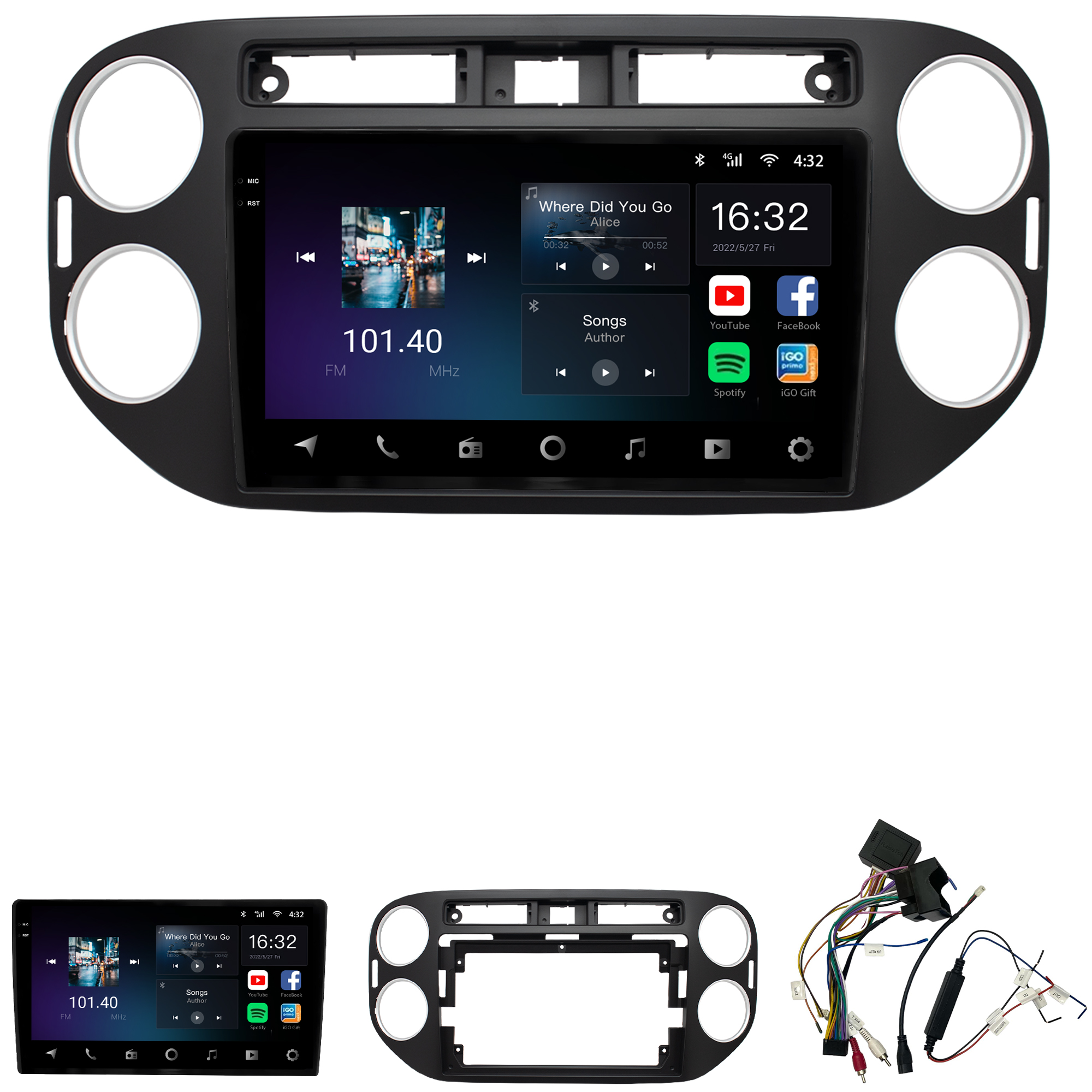 MULTIMÍDIA <BR> AIKON CORE RED <BR> 2RAM 64GB QLED 9''<BR> TIGUAN 2010 A 2017 - Imagem 2