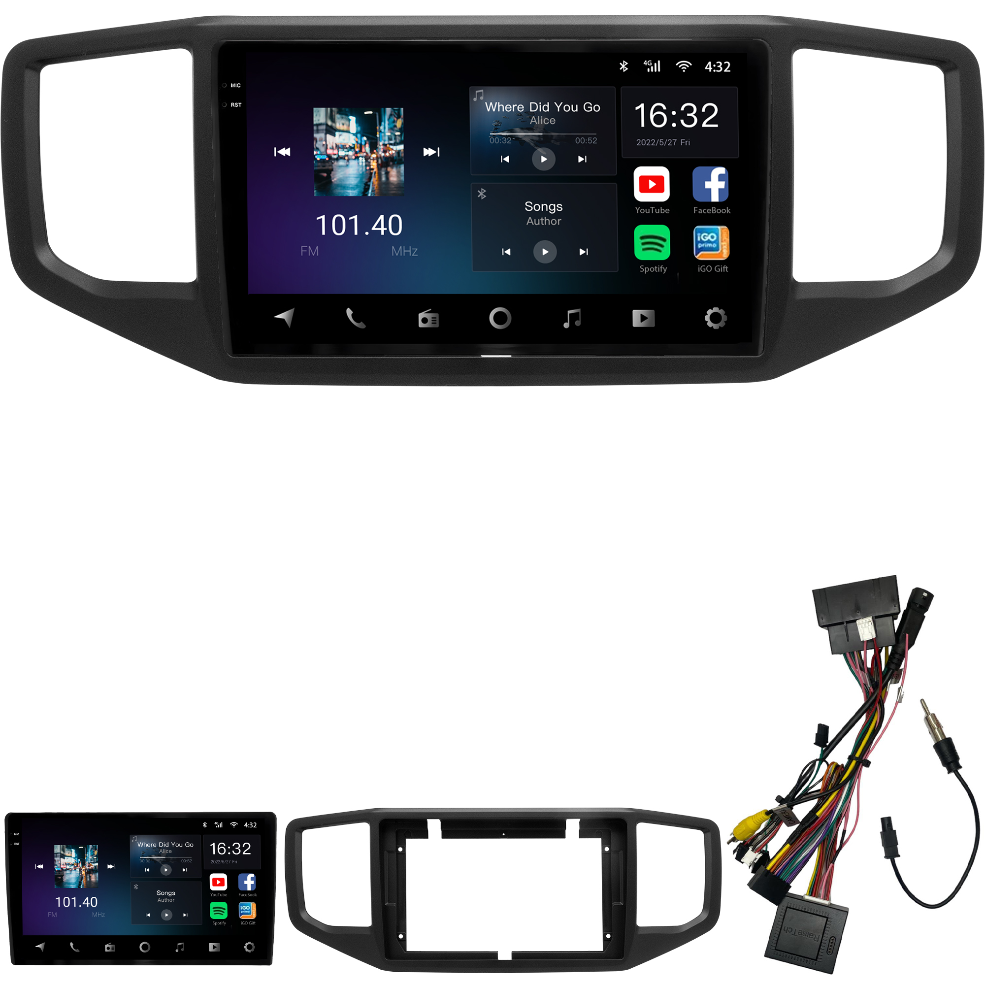 MULTIMÍDIA <BR> AIKON CORE RED <BR> 2RAM 64GB QLED 9''<BR> AMAROK 2017 A 2024 - Imagem 2