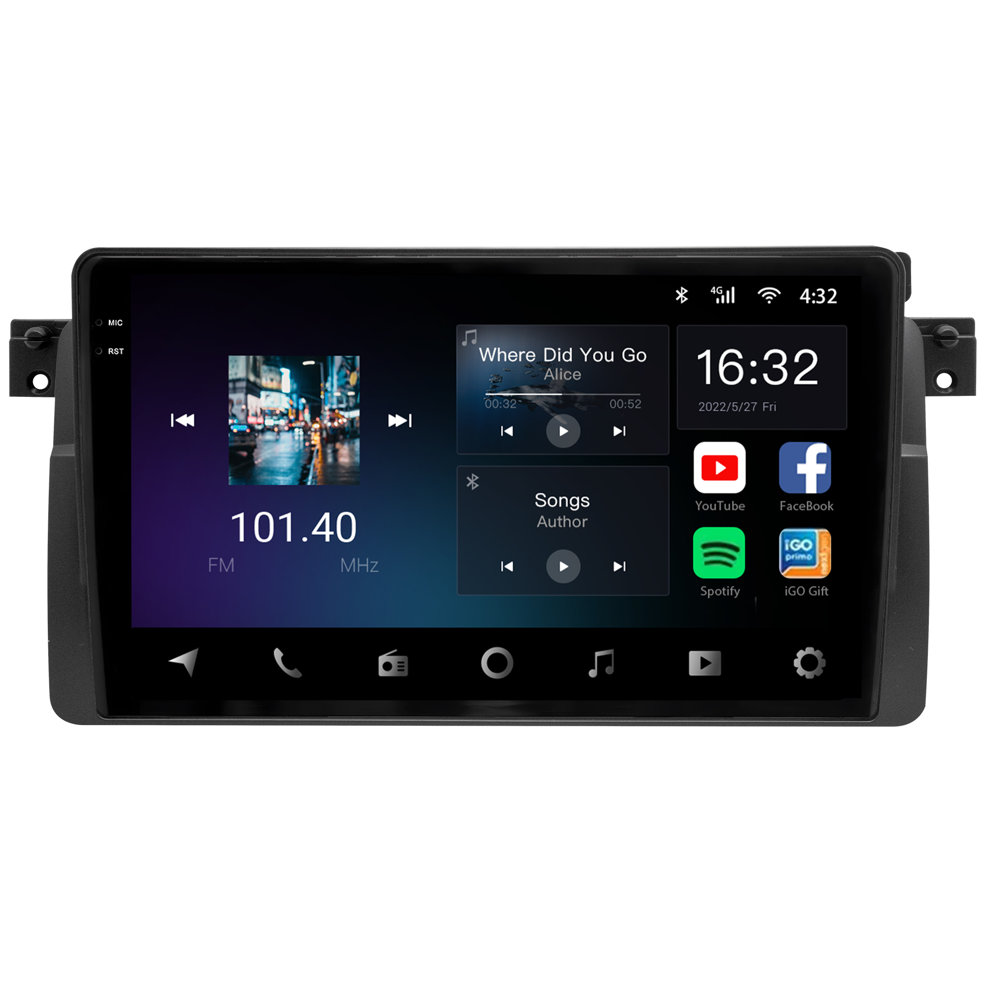 MULTIMÍDIA <BR> AIKON CORE RED <BR> 2RAM 64GB QLED 9'' <BR> SÉRIE 3 E46 320i <BR> 323ci 325i 328i 330i <BR> 1999 A 2004 - Imagem 3