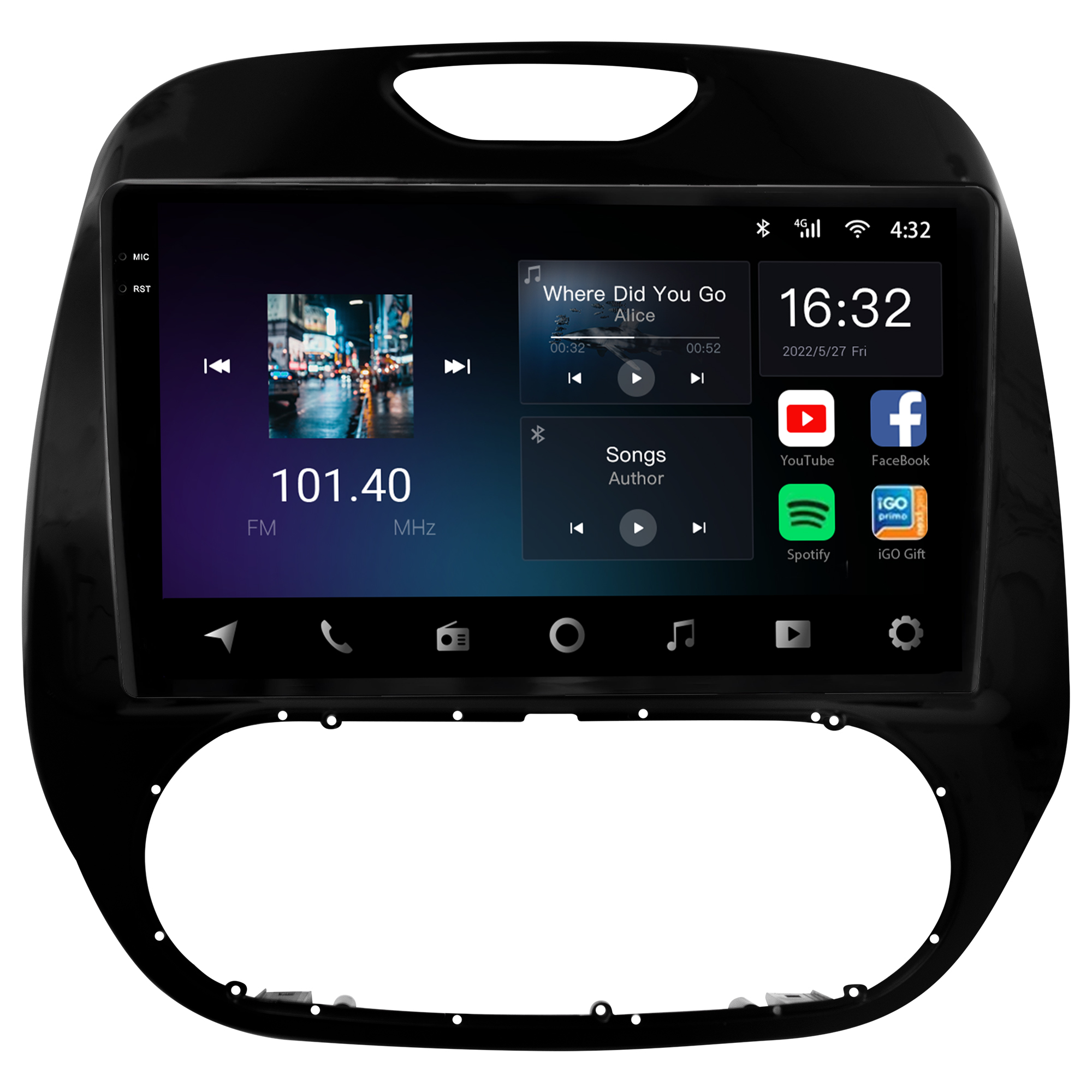 MULTIMÍDIA <BR> AIKON CORE RED <BR> 2RAM 64GB QLED 9'' <BR> CAPTUR - Imagem 3