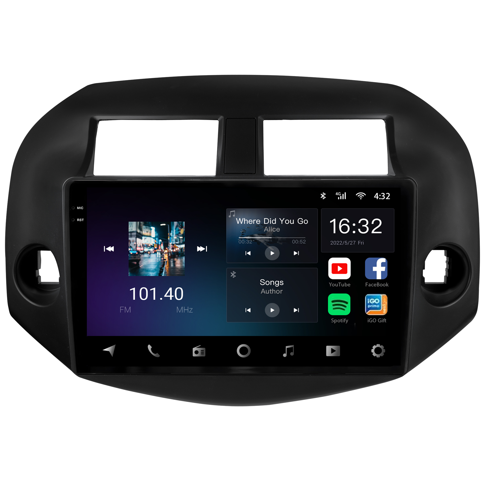 MULTIMÍDIA <BR> AIKON CORE RED <BR> 2RAM 64GB QLED 10" <BR> RAV4 2006 A 2012 - Imagem 3