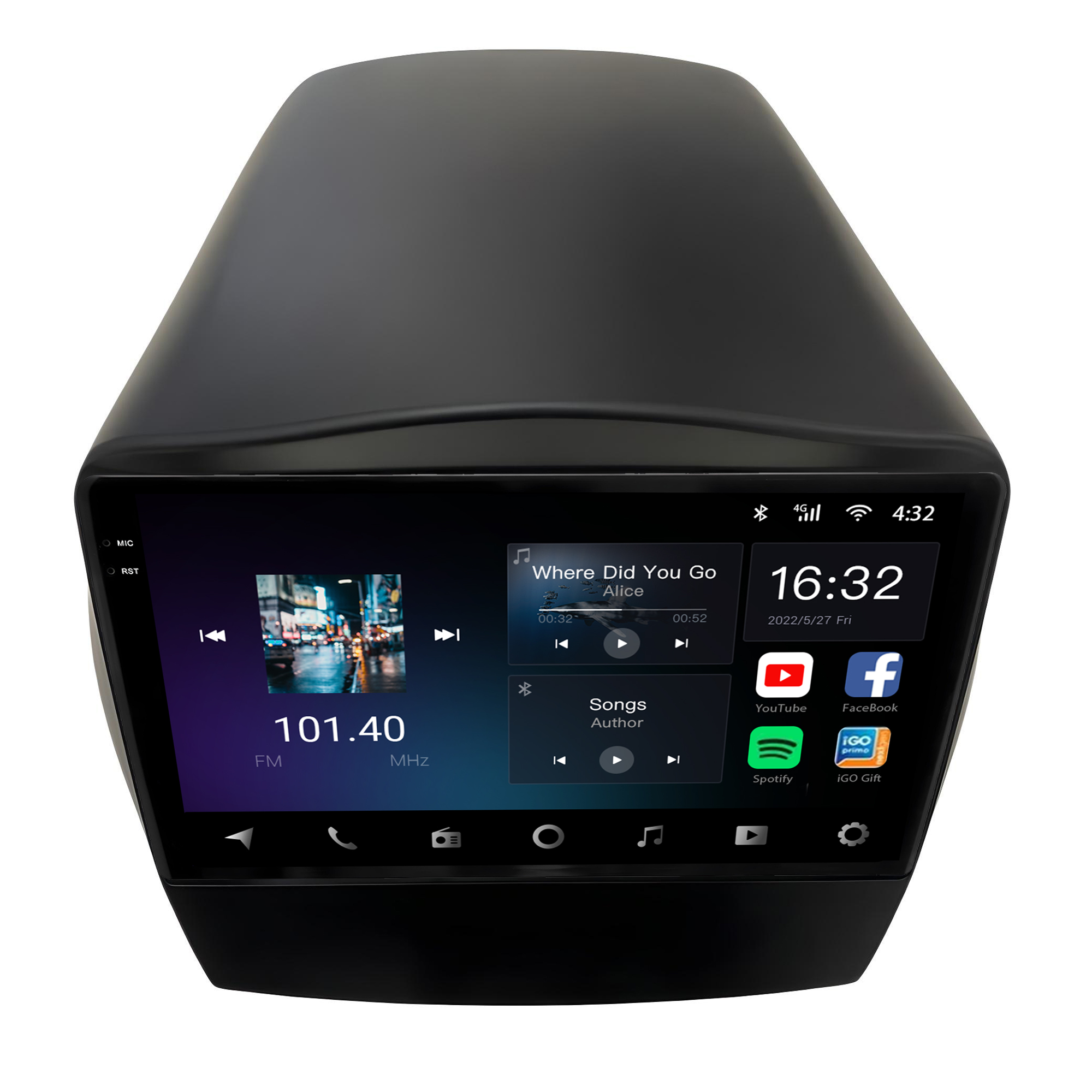 MULTIMÍDIA <BR> AIKON CORE RED <BR> 2RAM 64GB QLED 9'' <BR>HYUNDAI IX35 - Imagem 3