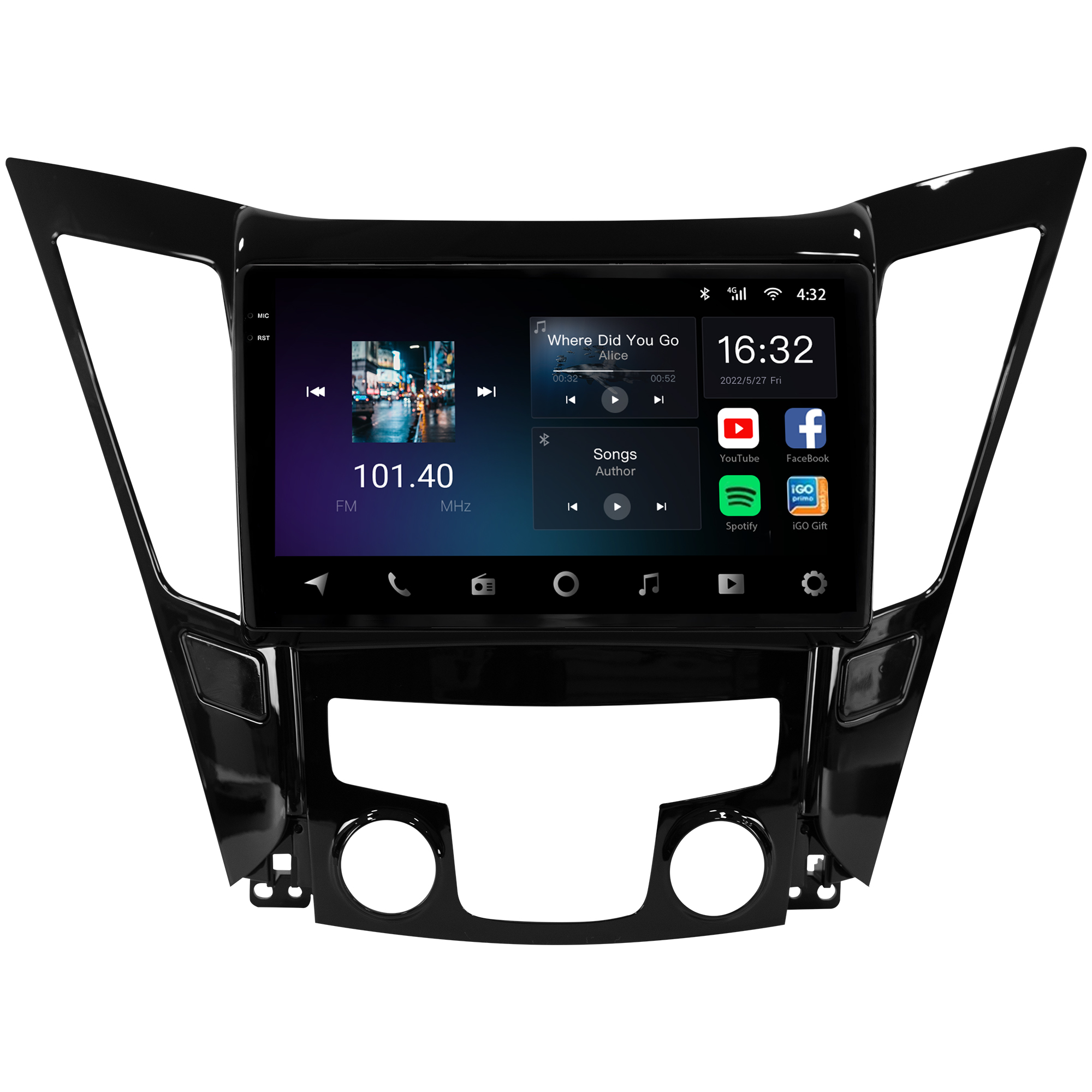 MULTIMÍDIA <BR> AIKON CORE RED <BR> 2RAM 64GB QLED 9'' <BR> HYUNDAI SONATA - Imagem 3