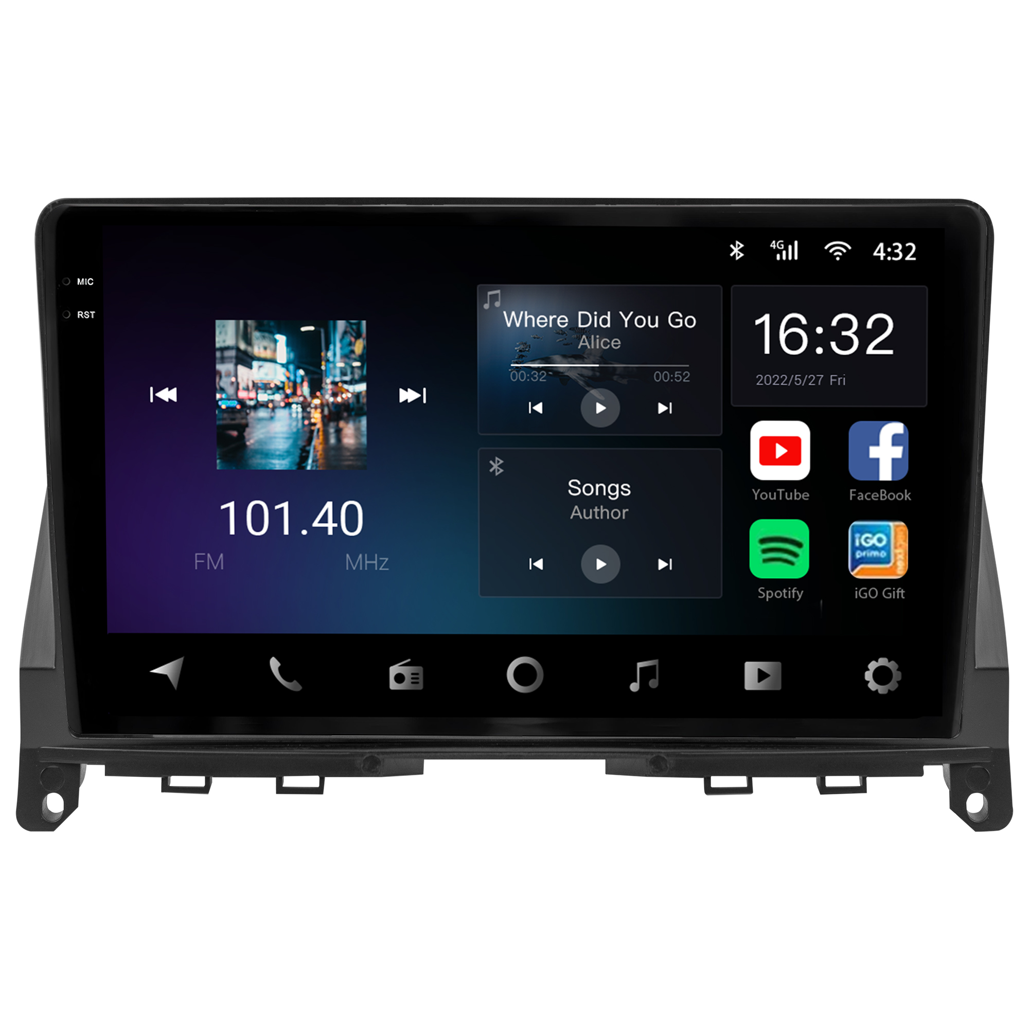 MULTIMÍDIA <BR> AIKON CORE RED <BR> 2RAM 64GB QLED 9" <BR> CLASSE C C 180 C 180 K C 200 C 200 K <BR> C 250 C 300 C 350 C 63 AMG <BR> 2008 A 2011 - Imagem 3